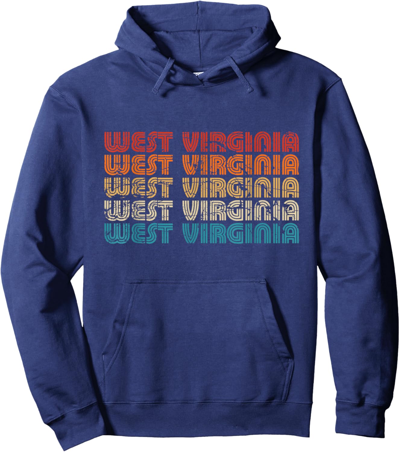 West Virginia State Retro Vintage Women Youth Hoodie - Hoodie | Navy