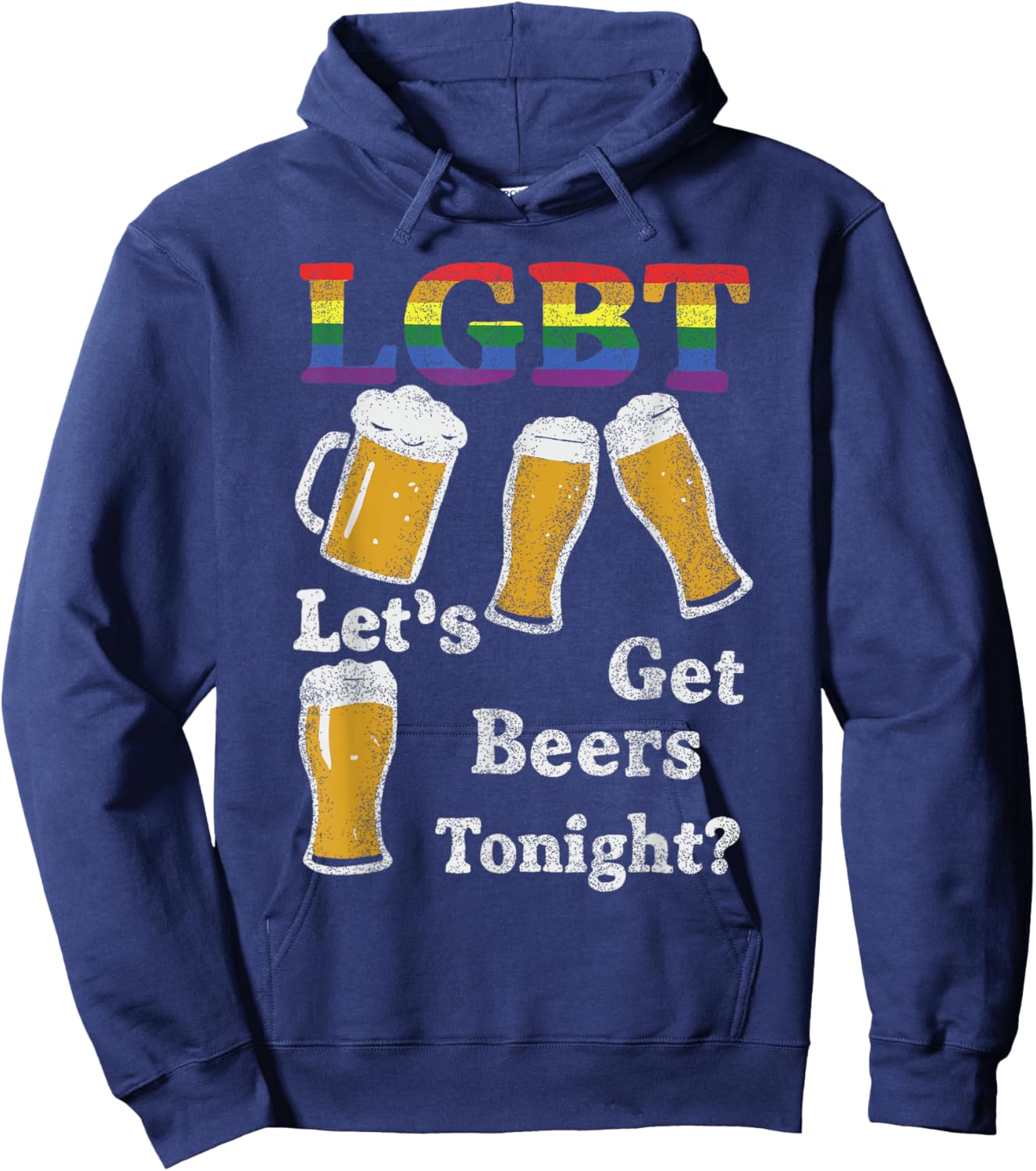 LGBT Let's Get Beers Tonight Funny Beer Hoodie - Hoodie | Navy