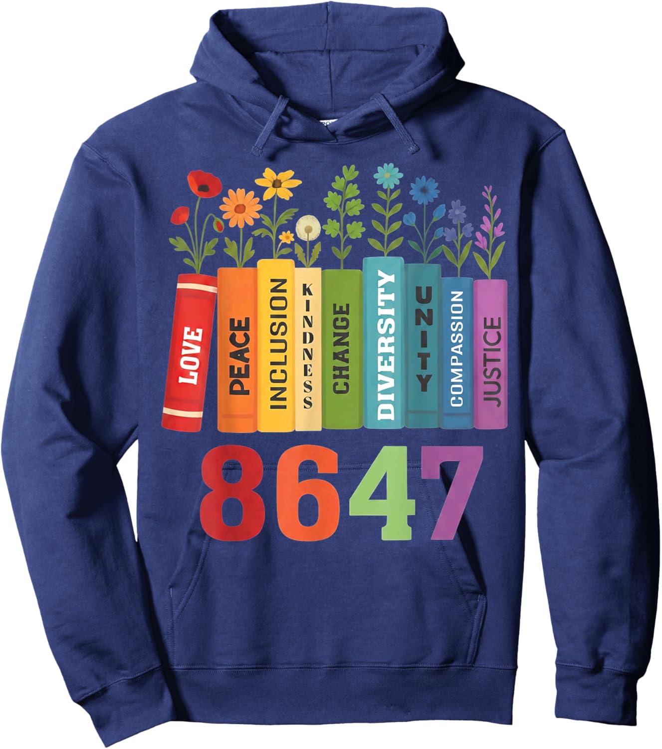 Retro Vintage 86 47 Floral 8647 Hoodie - Hoodie | Navy