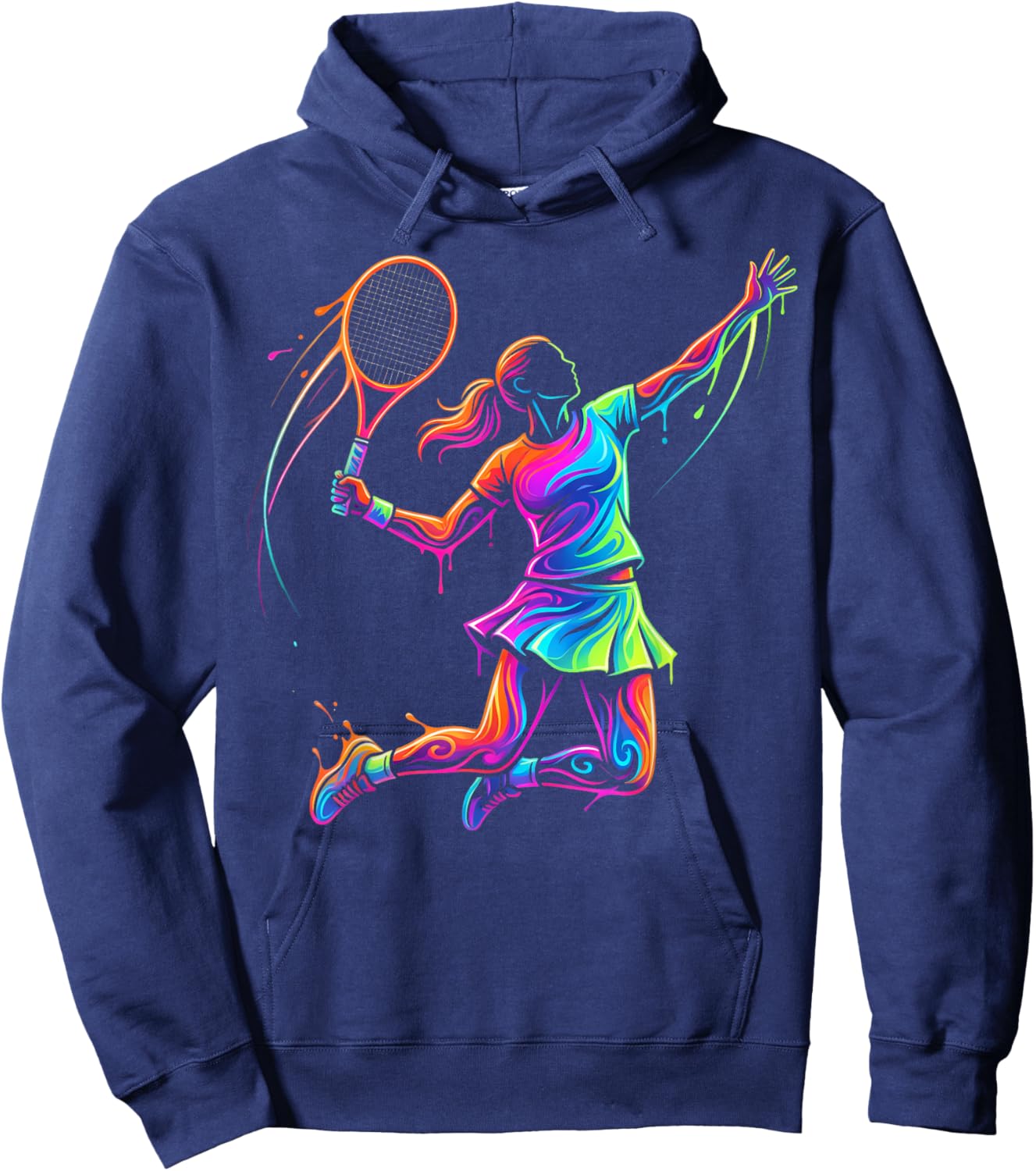 Tennis Player Woman Child and Girl Hoodie - Hoodie | Navy