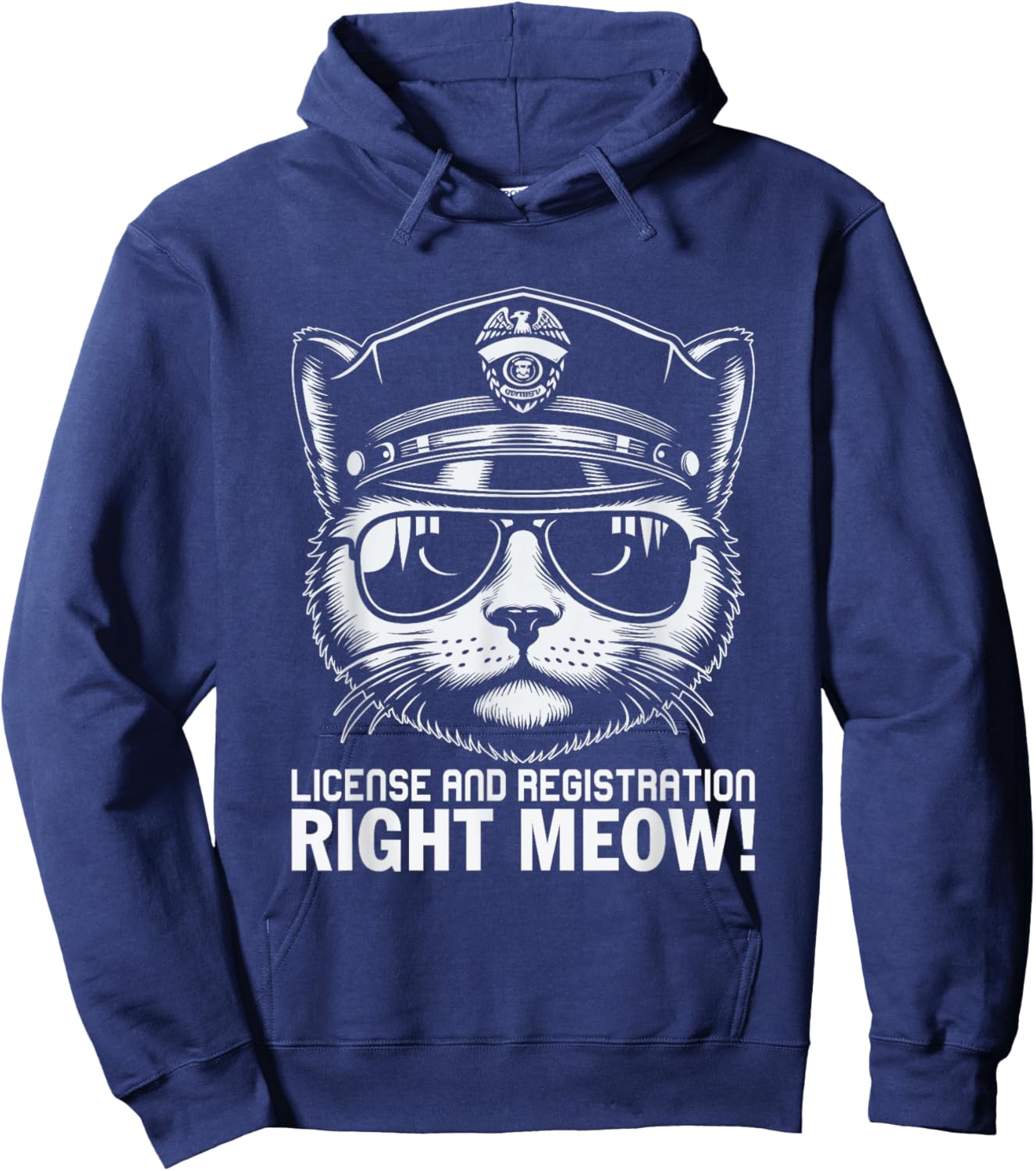 License And Registration Right Meow Hoodie - Hoodie | Navy