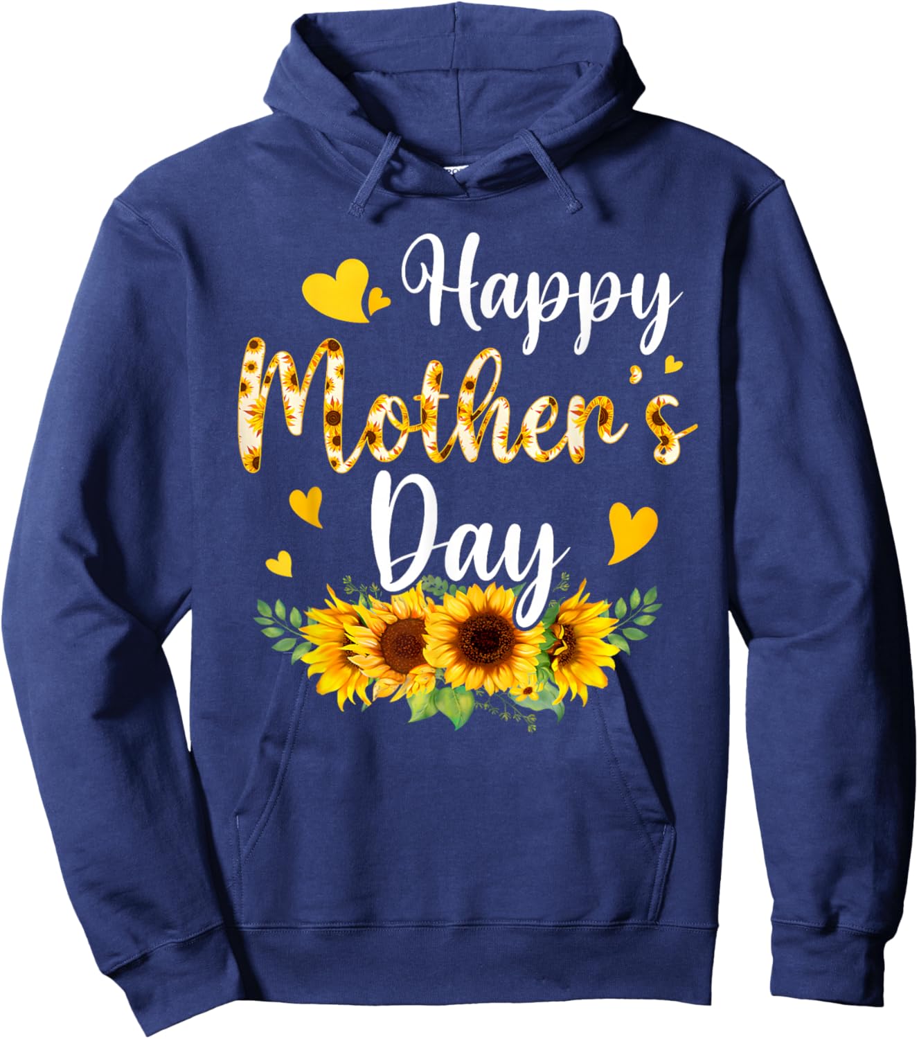 Funny Happy Mothers Day Cute Floral Mom Grandma Hoodie - Hoodie | Navy