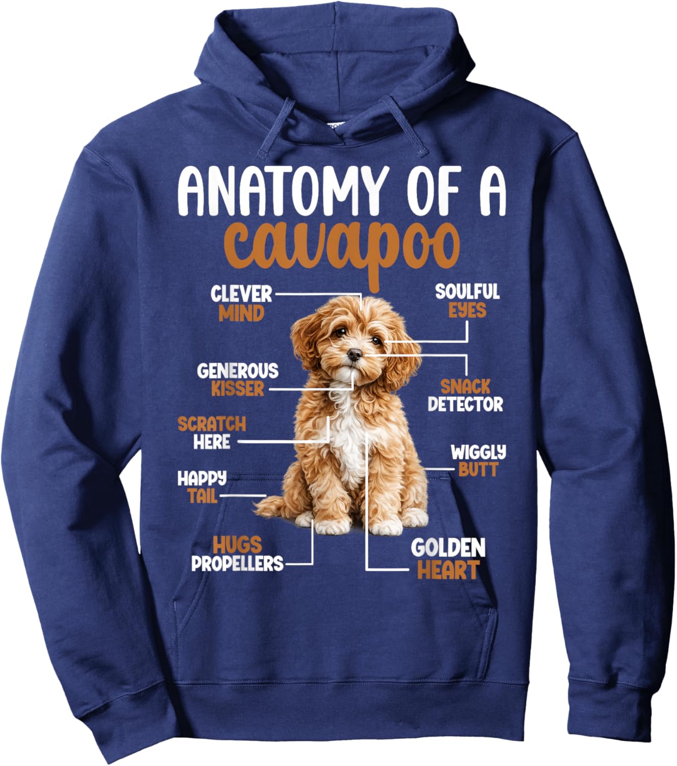 Anatomy of A Cavapoo Owner Cavapoo Lover Hoodie - Hoodie | Navy