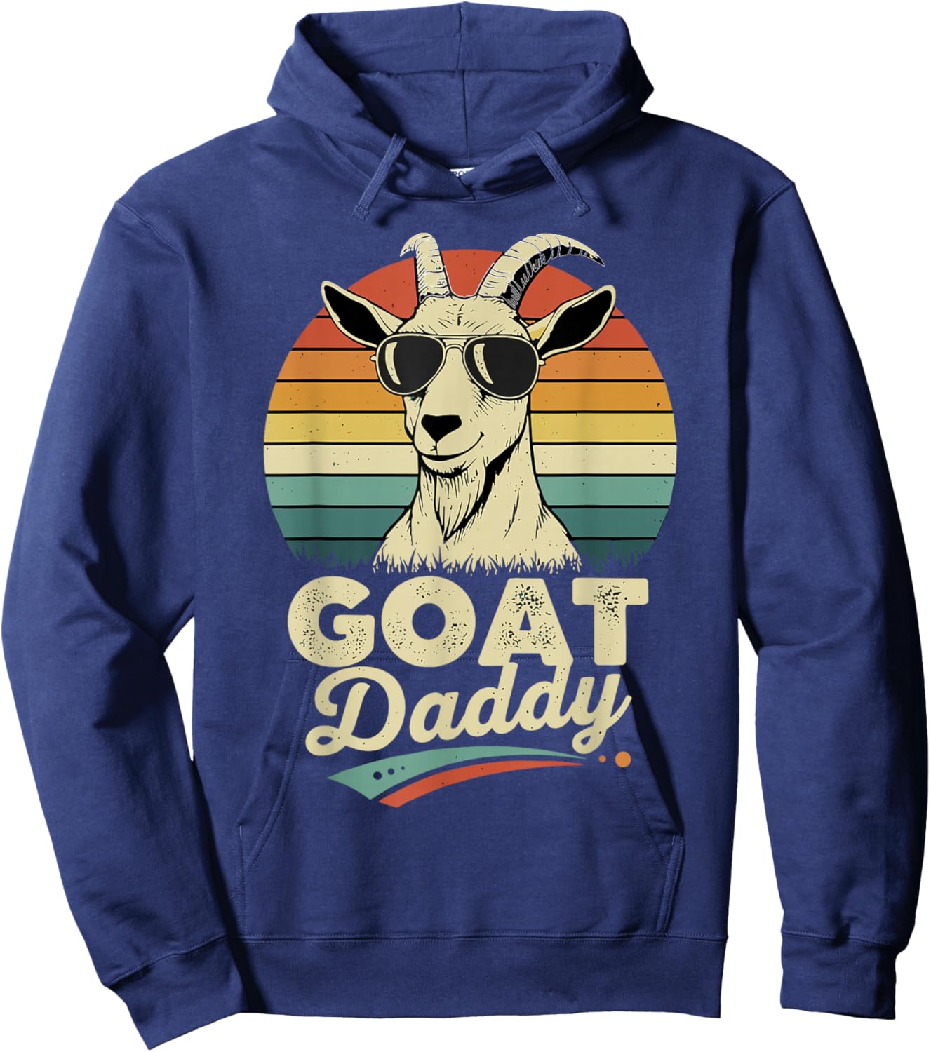 Goat Daddy Shirt Vintage Retro Goat Lover Men Hoodie - Hoodie | Navy