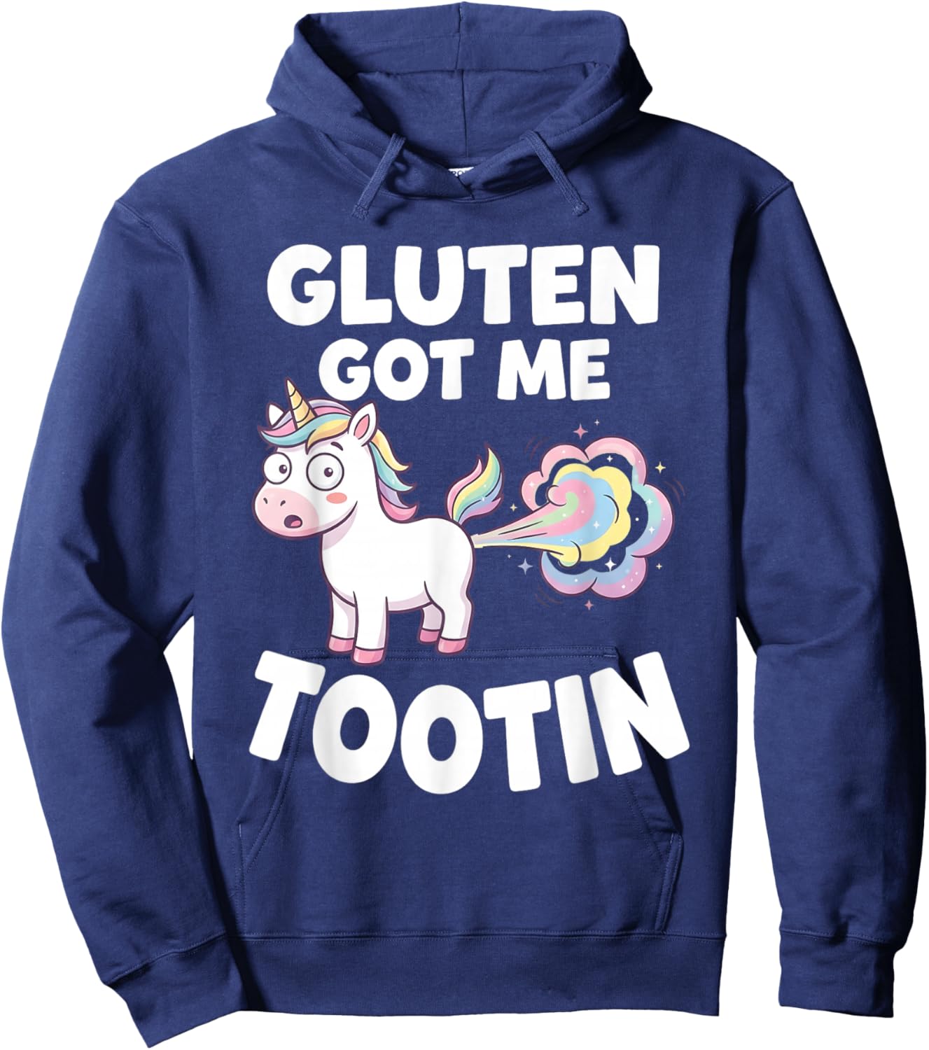 Gluten Got Me Tootin Panda Hoodie - Hoodie | Navy