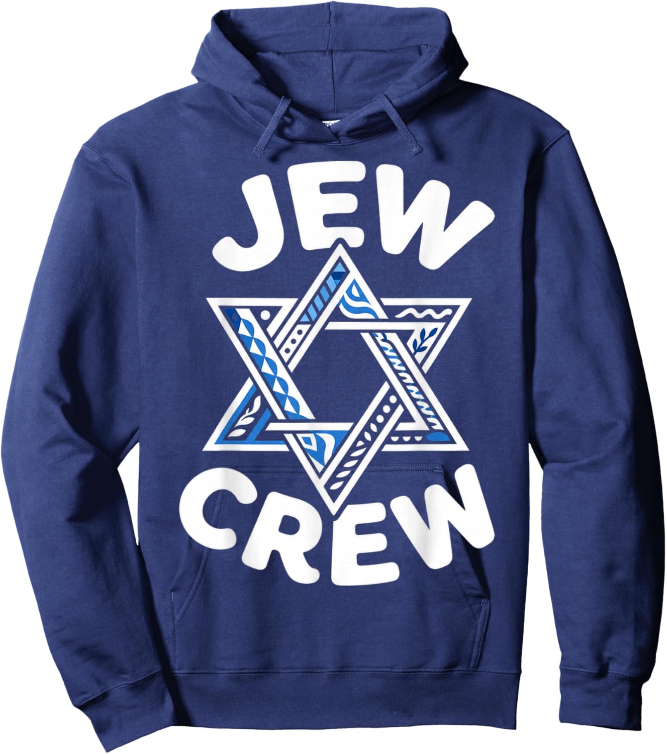 Jew Crew Star of David Graphic Design Hoodie - Hoodie | Navy