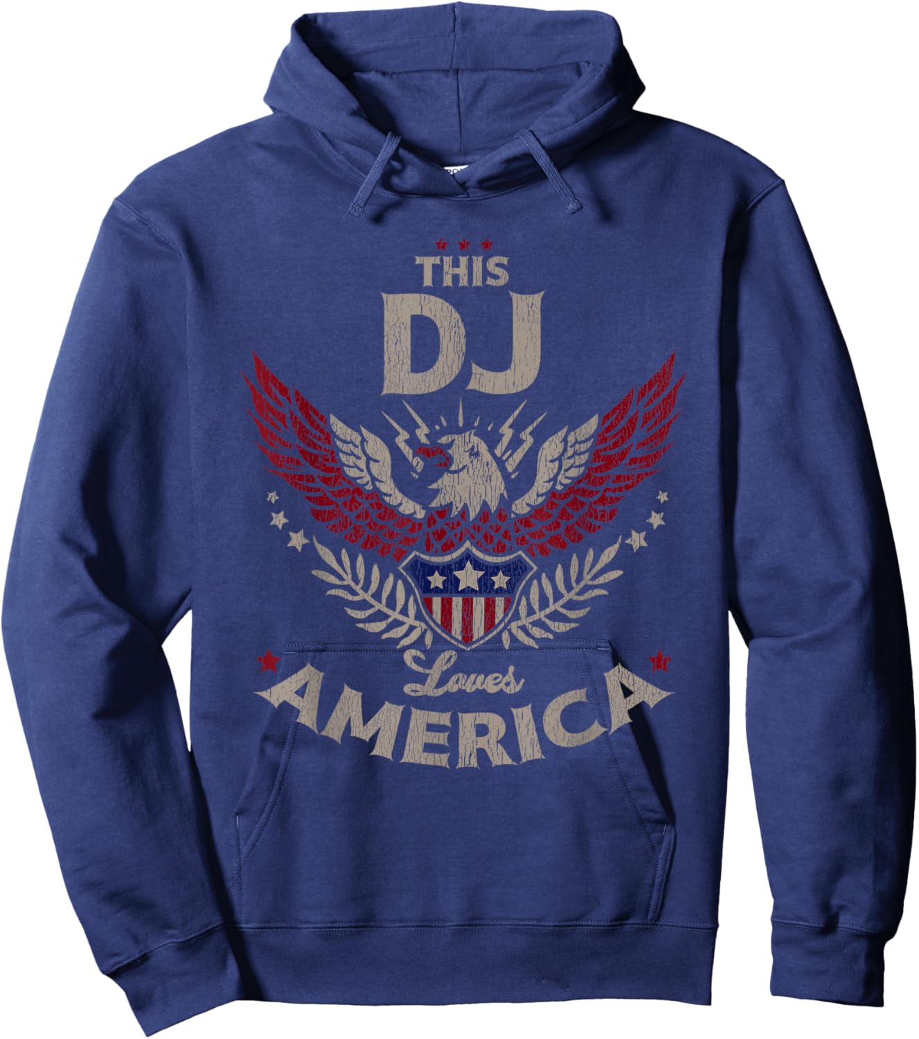 This DJ Loves America USA Patriotic Pride Hoodie - Hoodie | Navy