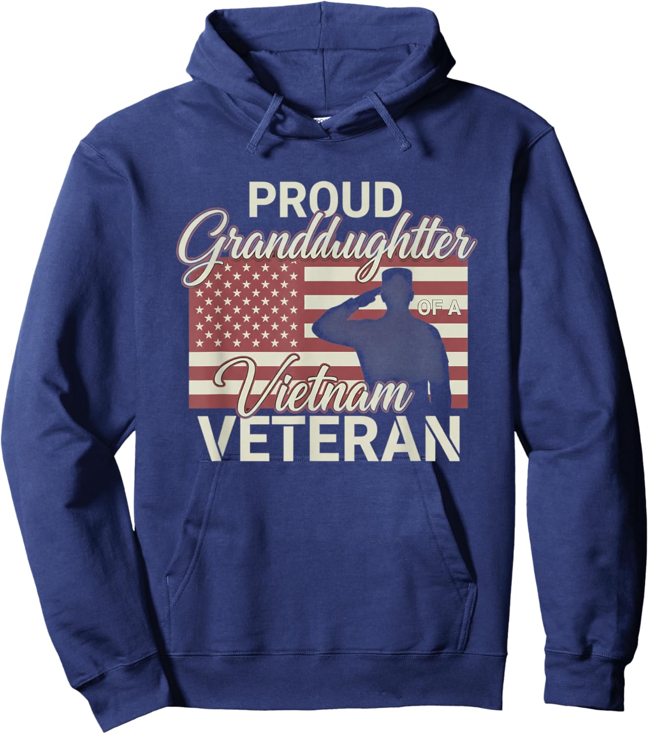 USA Proud Granddaughter of A Vietnam Veteran Hoodie - Hoodie | Navy