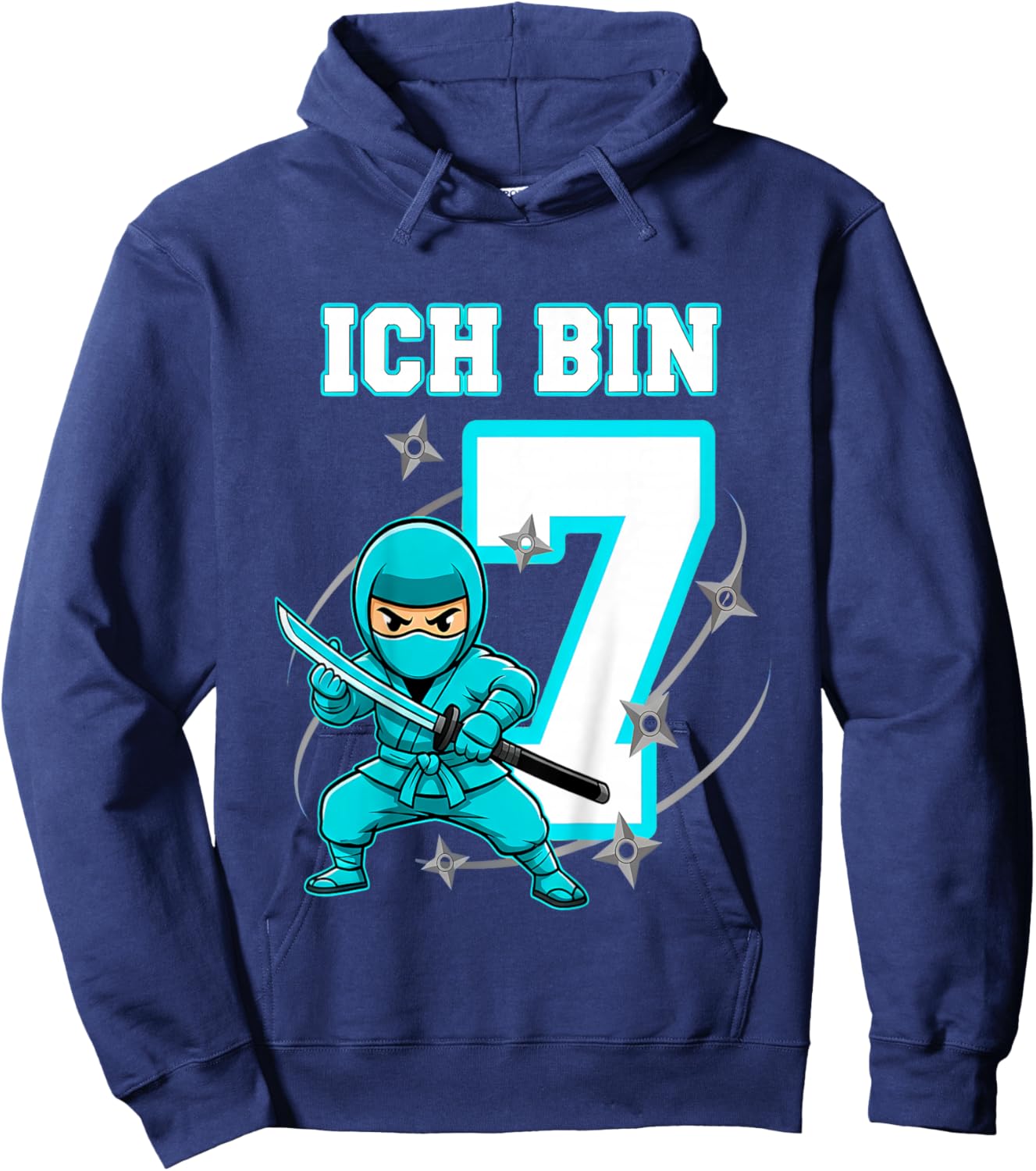 Ich Bin 7 Ninja Geburtstag 7 Jahre Junge Karate Hoodie - Hoodie | Navy