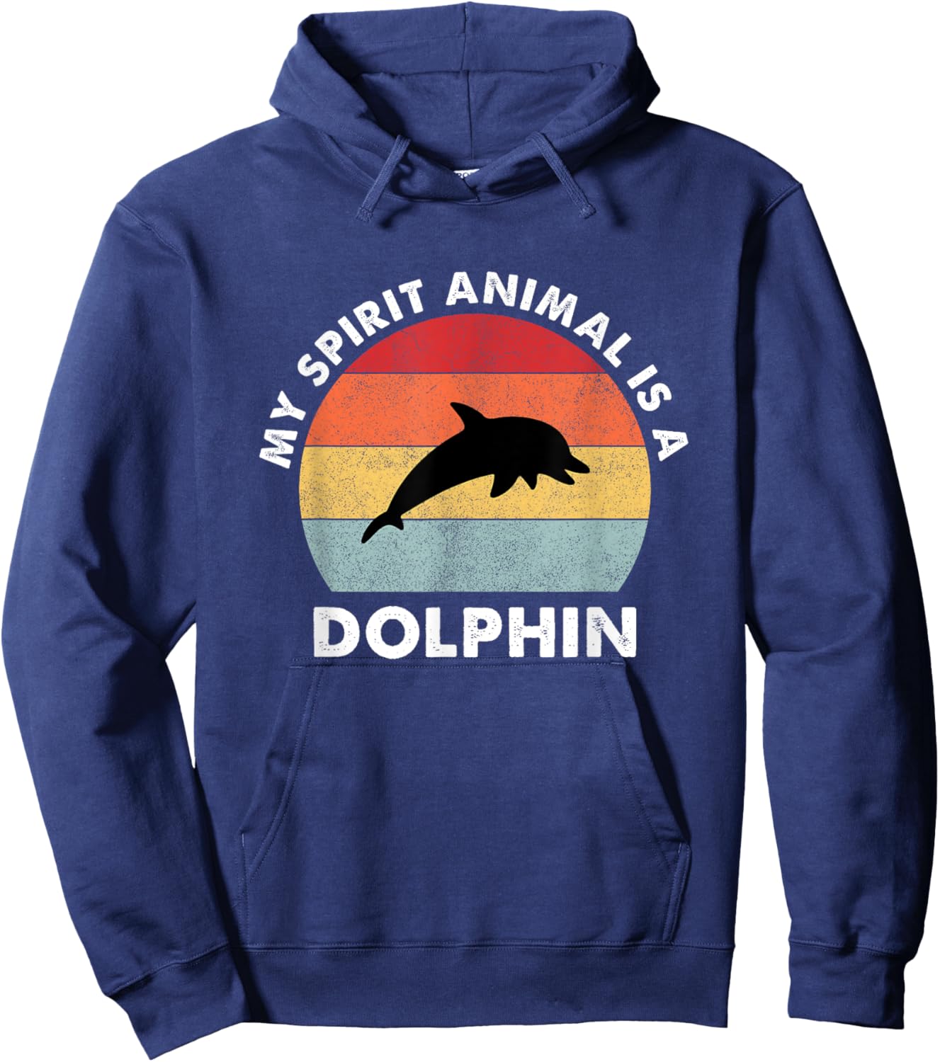 Vintage My Spirit Animal Is a Dolphin Hoodie - Hoodie | Navy