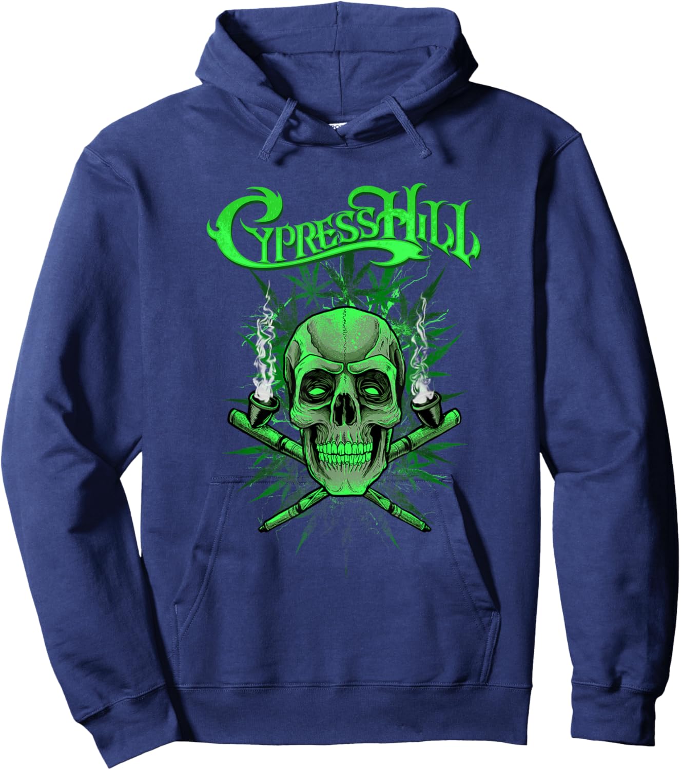 Cypress Hill Green Skull Hoodie - Hoodie | Navy