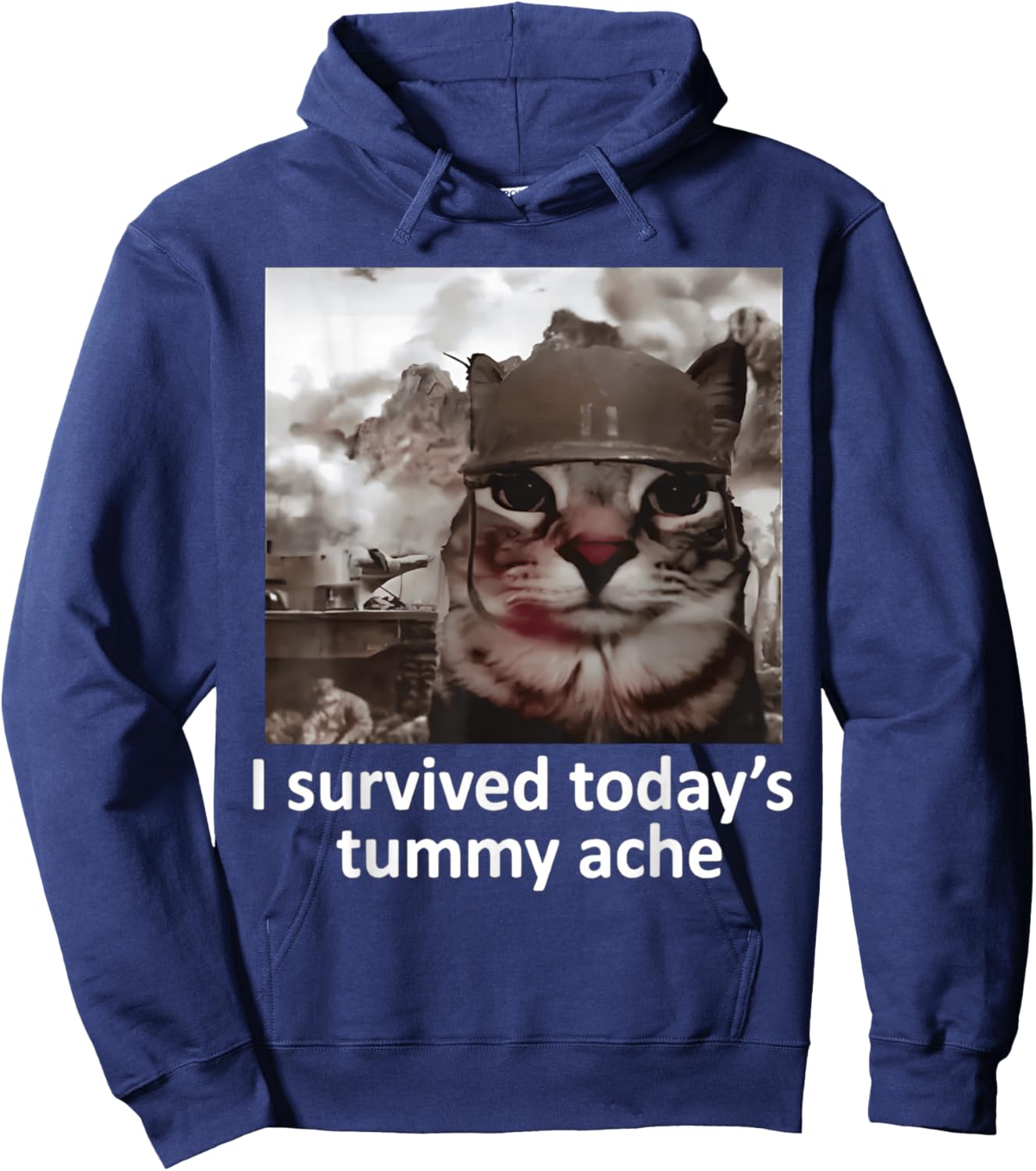 I Survived Today's Tummy Ache Hoodie - Hoodie | Navy