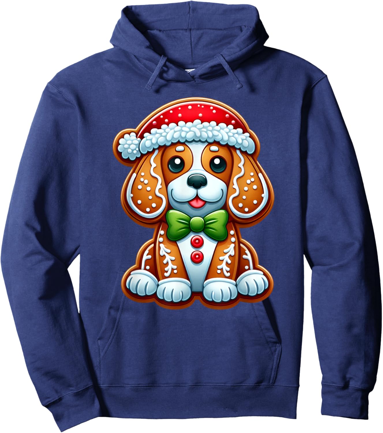 Funny Gingerbread Man Beagle Christmas Dog Kids Hoodie - Hoodie | Navy