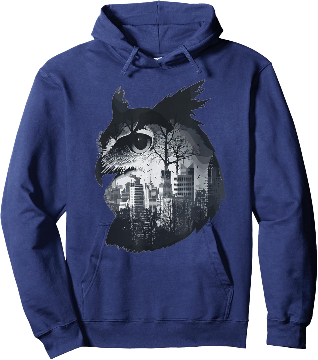 Aesthetic City Owl Hoodie - Hoodie | Navy
