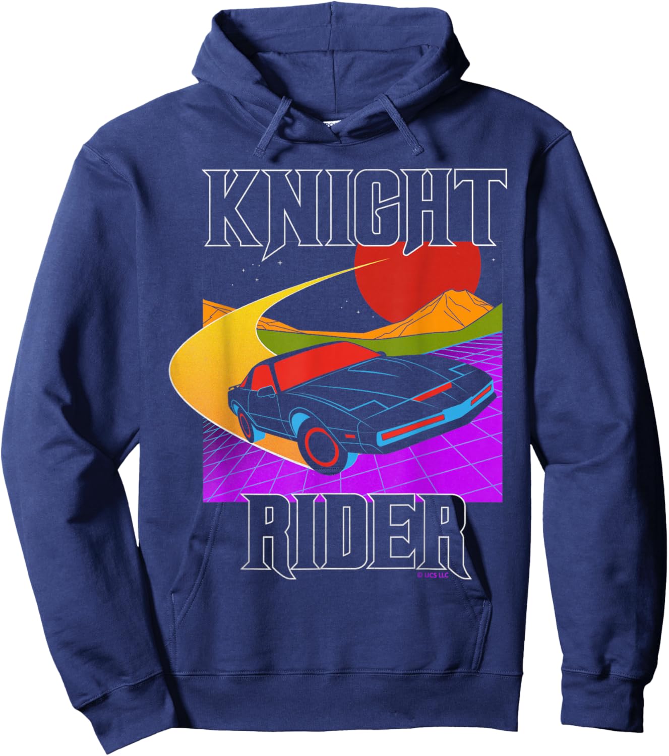 Knight Rider Retro Neon Car Sunset Hoodie - Hoodie | Navy