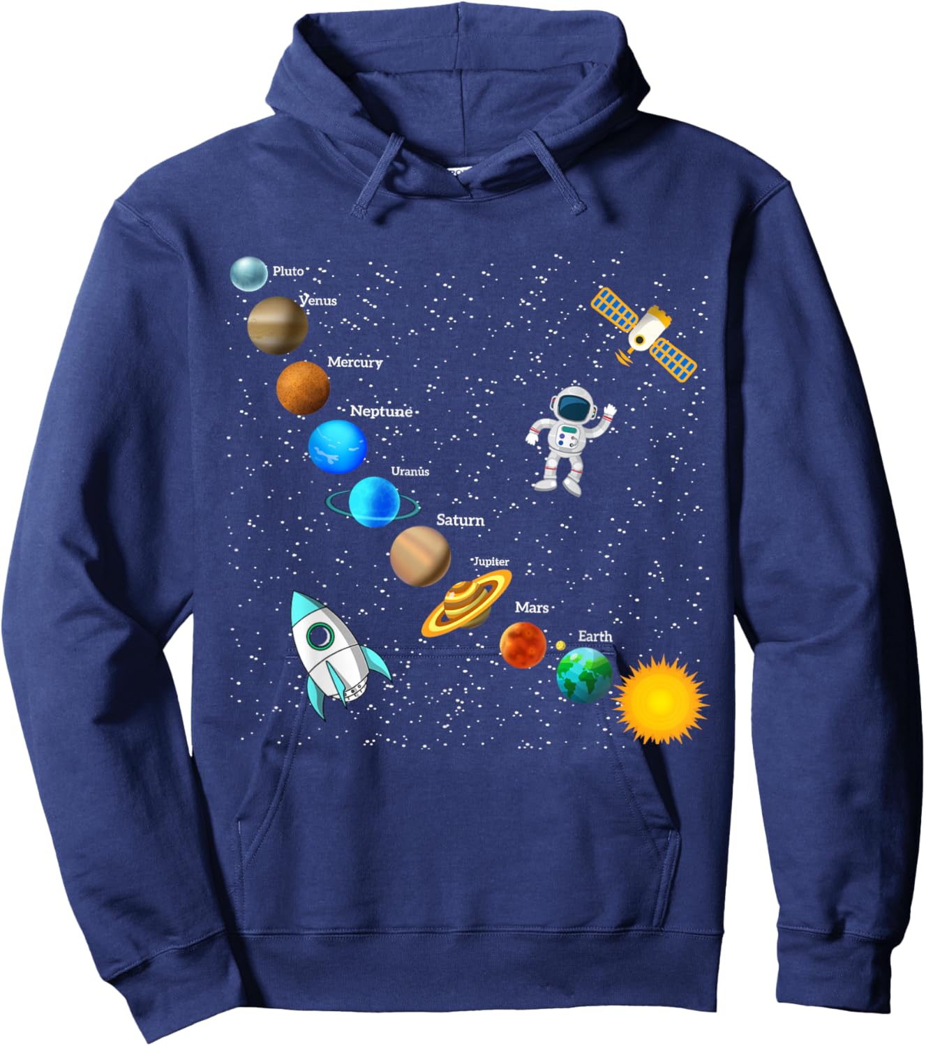 Solar System Astronaut Galaxy Kids Hoodie - Hoodie | Navy