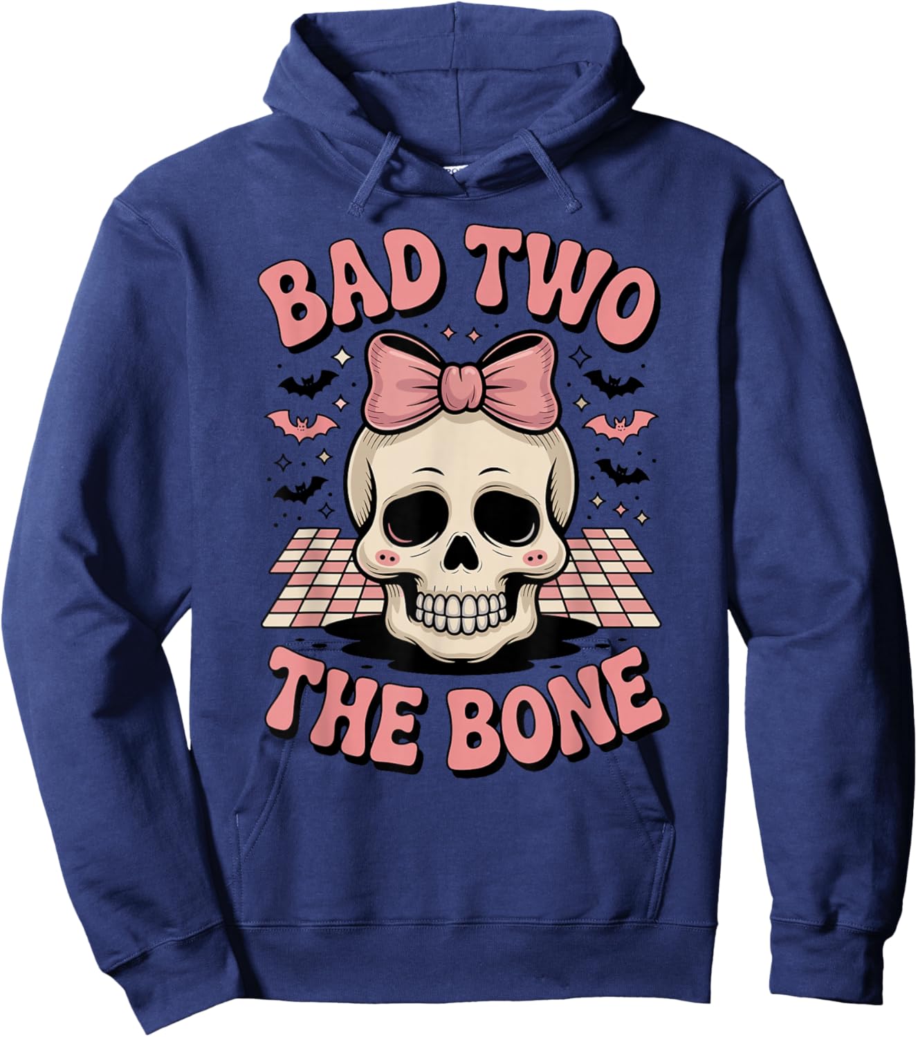 Halloween Skull Bow Hoodie - Hoodie | Navy