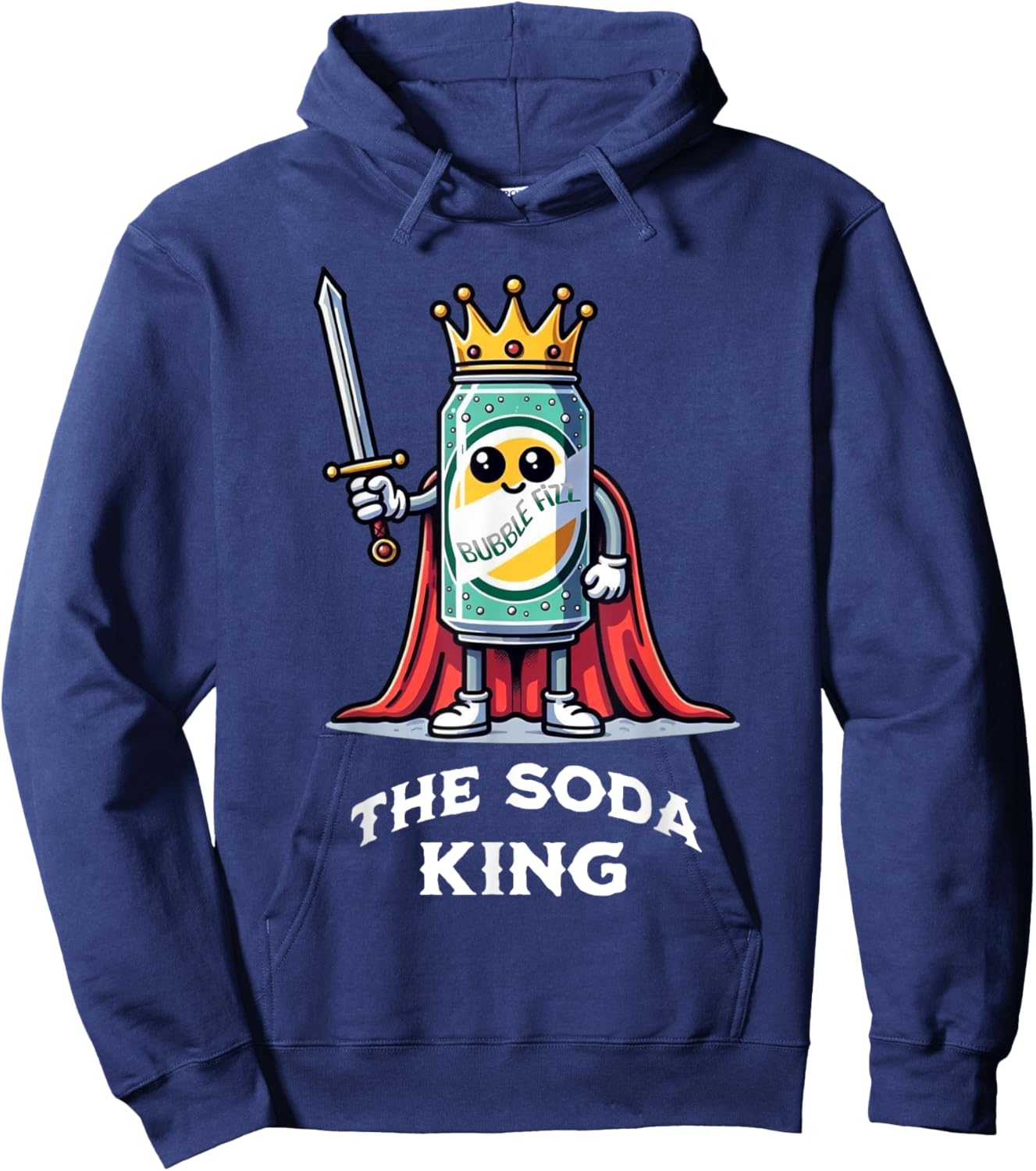 The Soda King Funny Drinking Soda Lover Hoodie - Hoodie | Navy