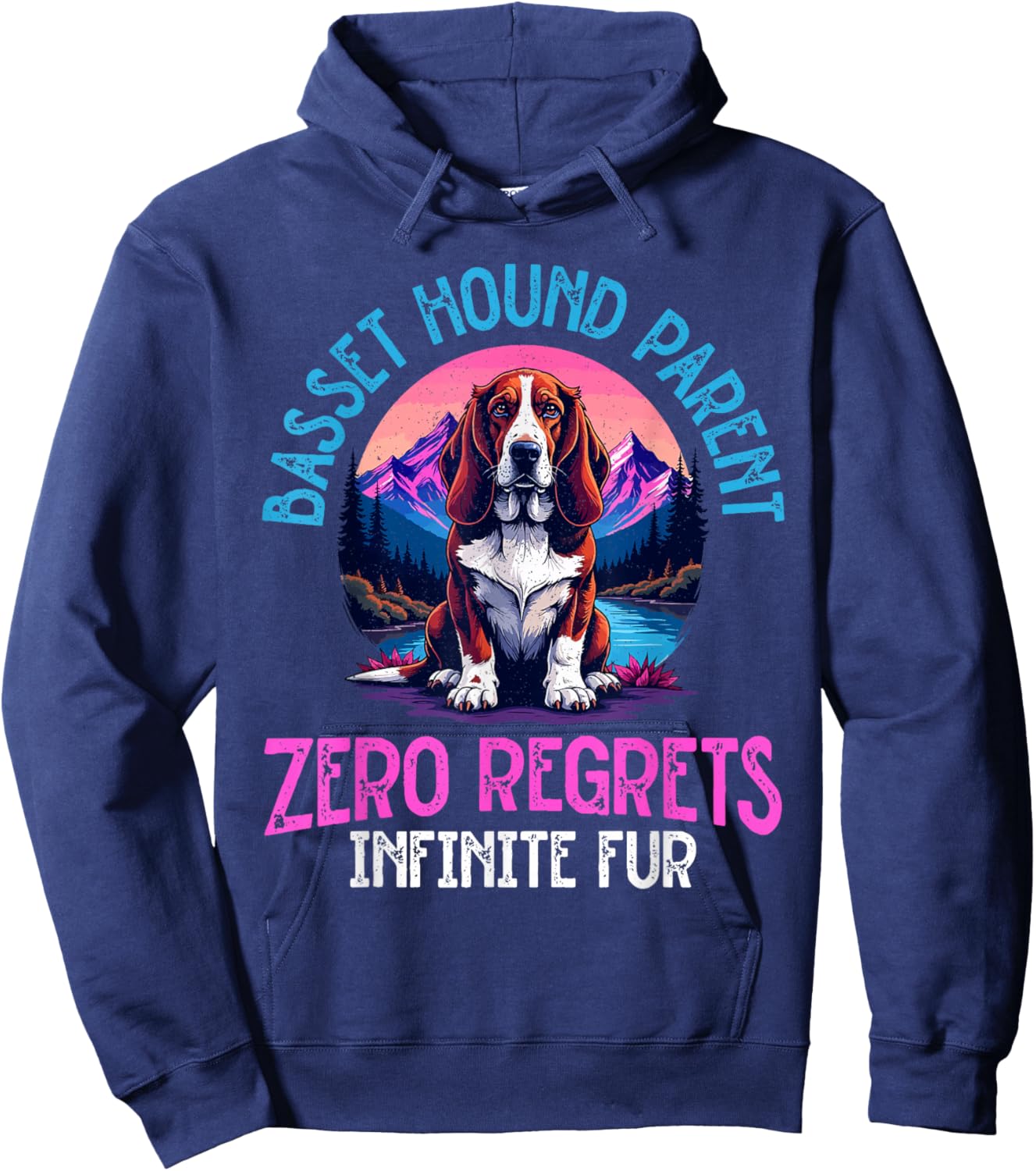 Basset Hound Dog Hoodie - Hoodie | Navy