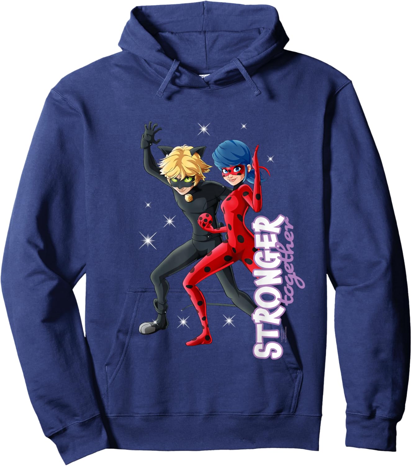 Ladybug Cat Noir Charakter Stronger Together Hoodie - Hoodie | Navy