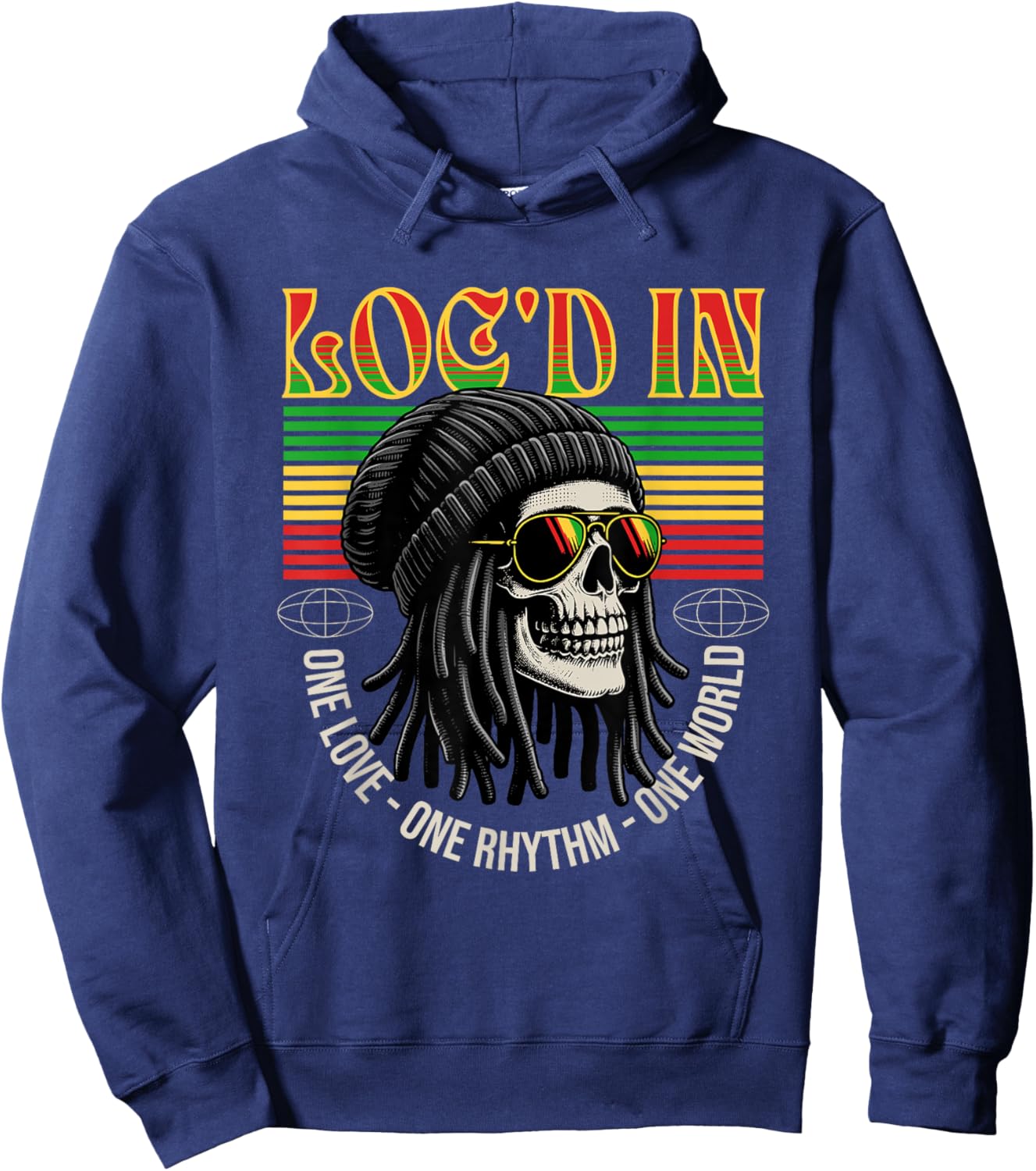 Cool Locs Skull Loc'd in Dreadlocks Women Hoodie - Hoodie | Navy