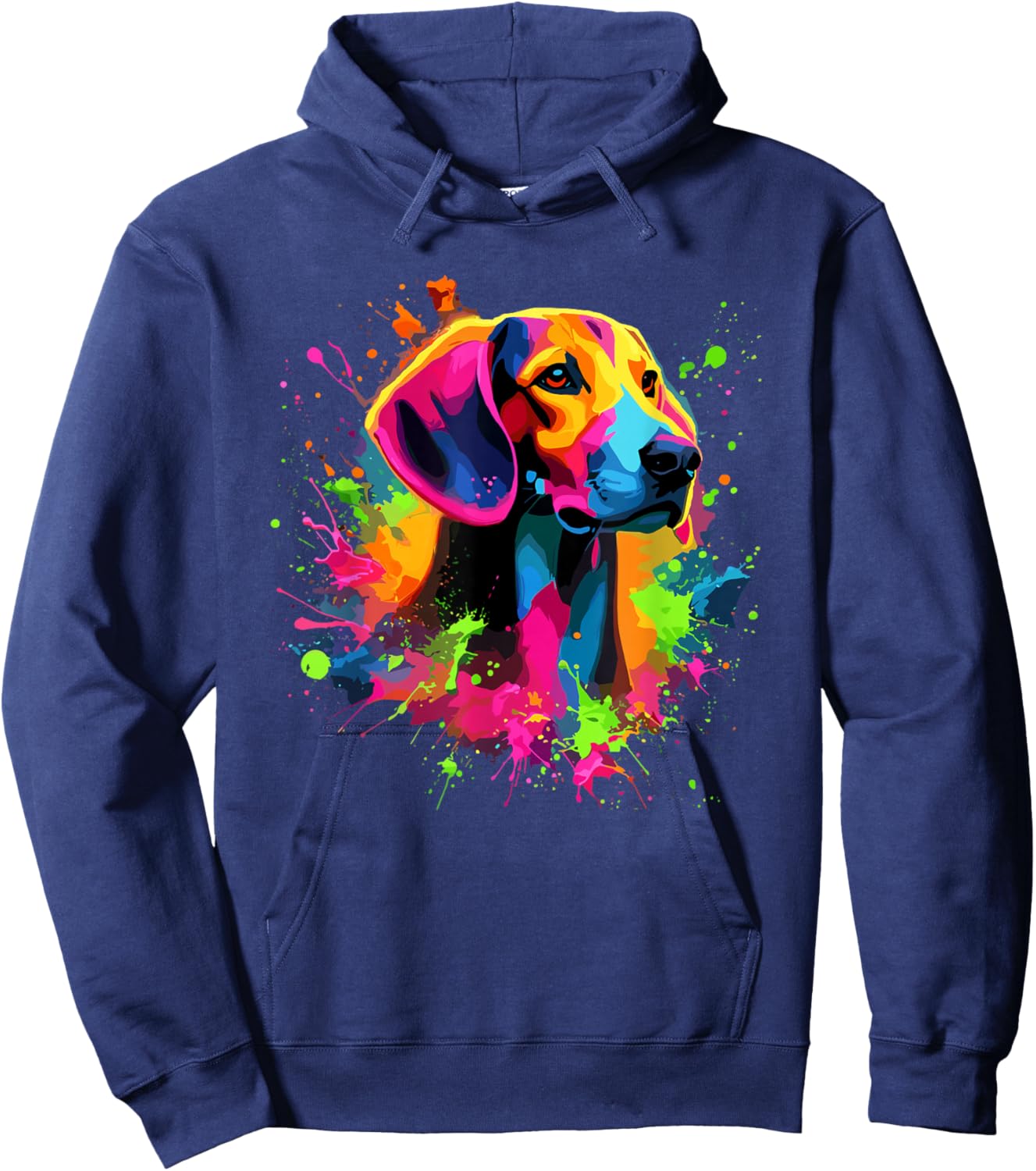 Splash Art American Foxhound Hoodie - Hoodie | Navy