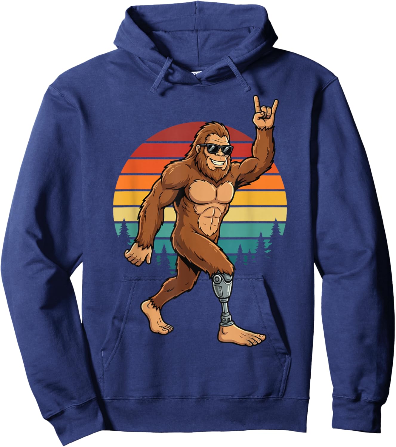 Bigfoot Prosthetic Leg Amputee Hoodie - Hoodie | Navy