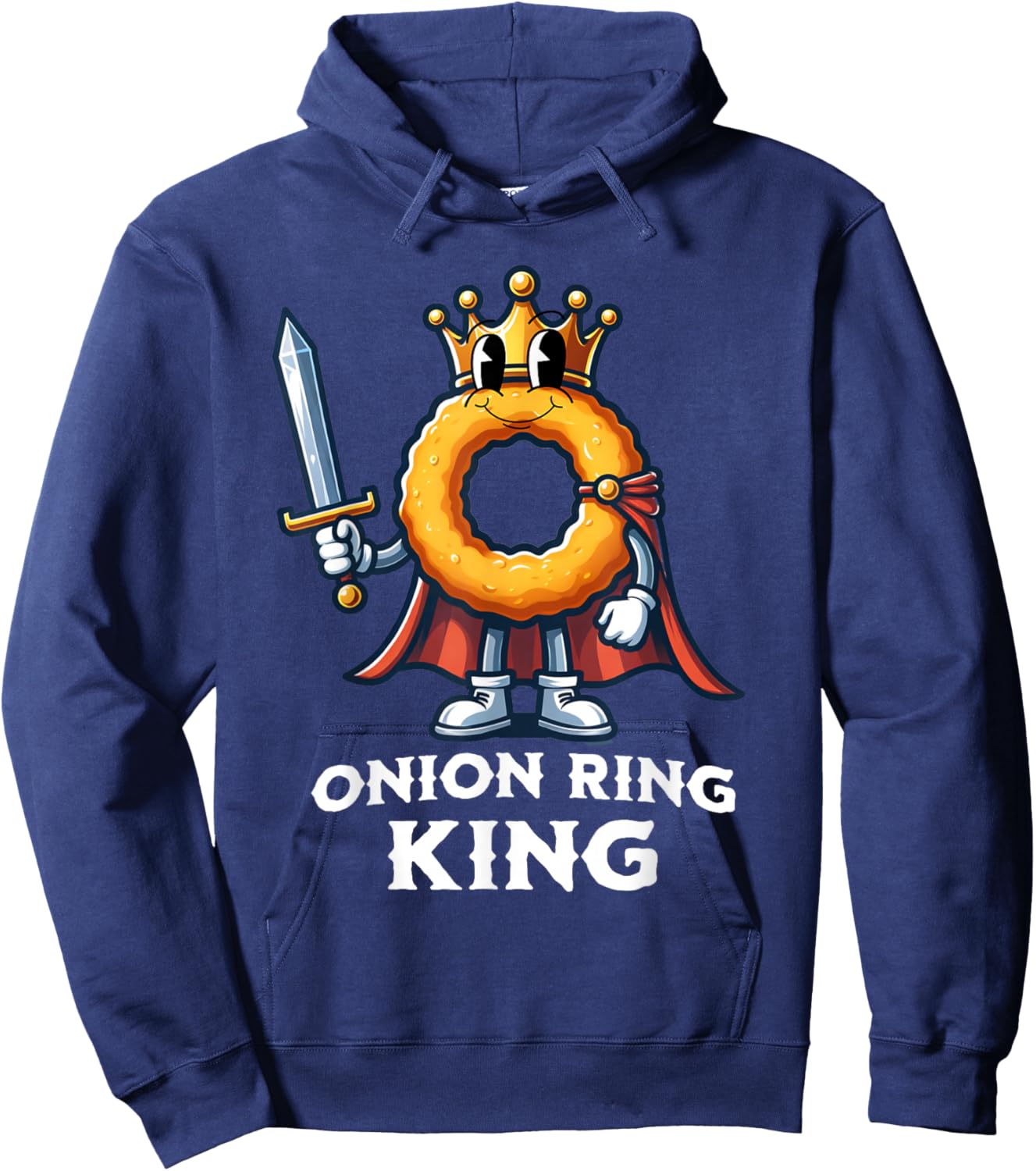 Onion Ring King Funny Fried Onion Rings Food Hoodie - Hoodie | Navy