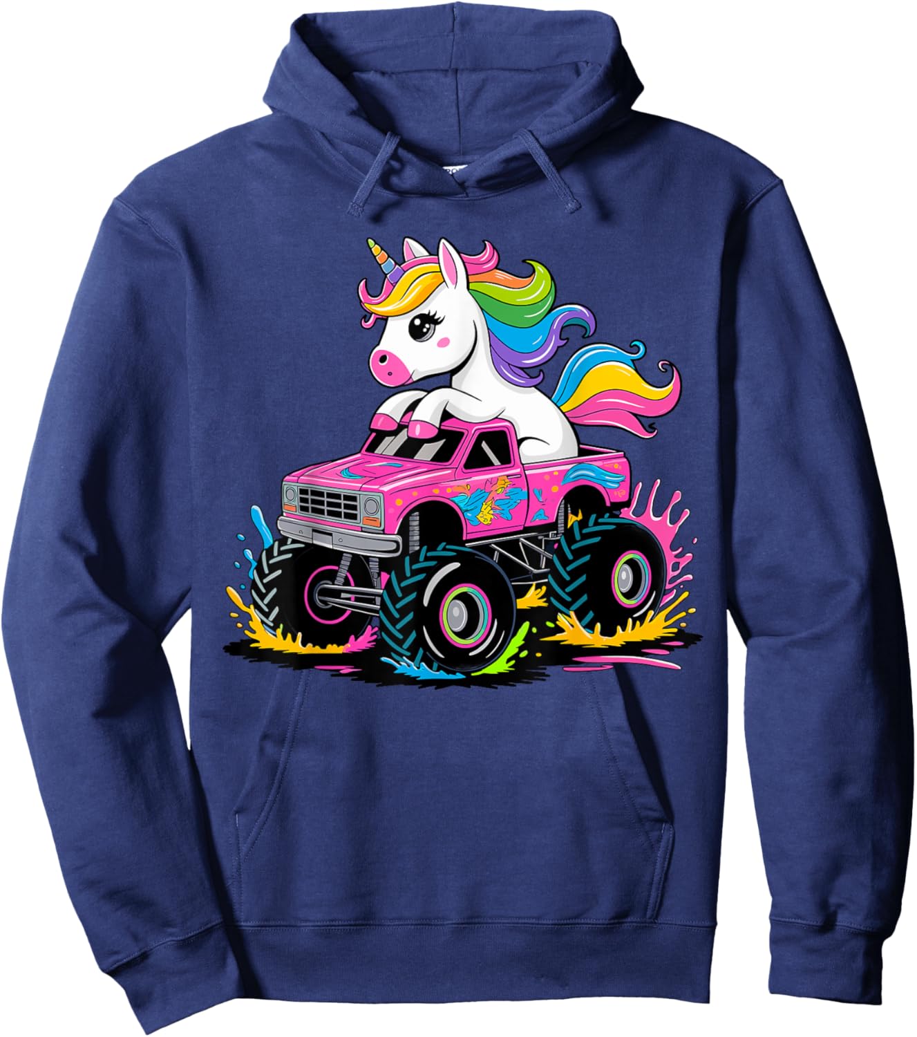 Unicorn Monster Truck Hoodie - Hoodie | Navy