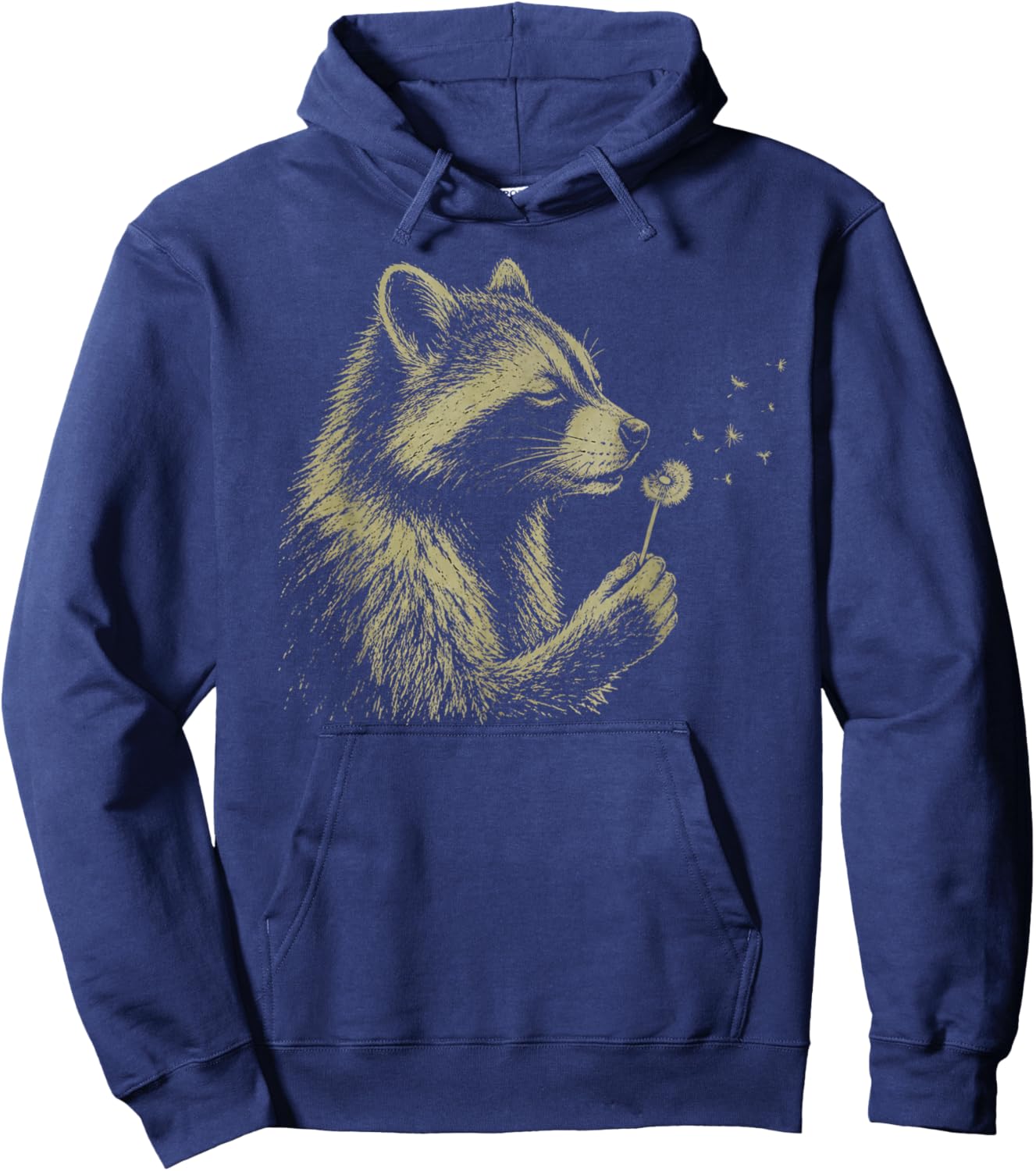 Funny Raccoon Blowing Dandelion Hoodie - Hoodie | Navy