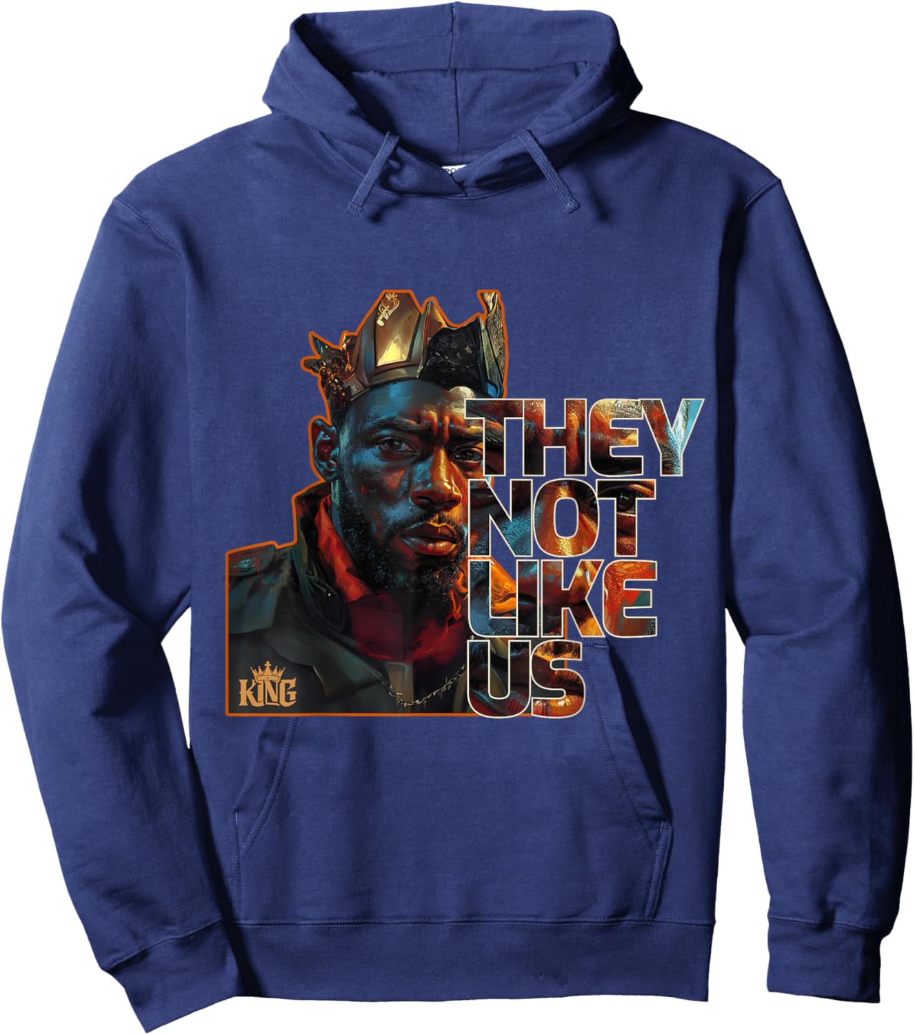 They Not Like Us Black African American Man Hoodie - Hoodie | Navy