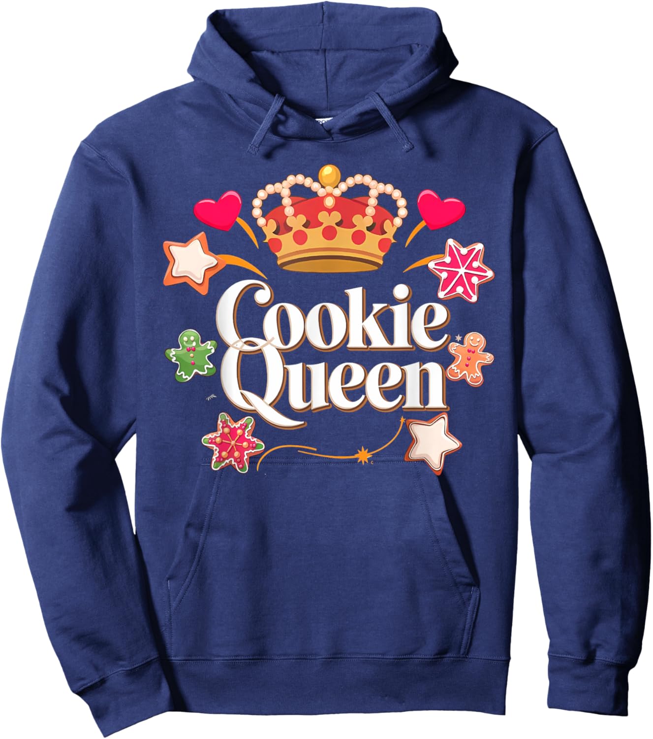 Cookie Queen Funny Xmas Baking Cookies Lover Hoodie - Hoodie | Navy