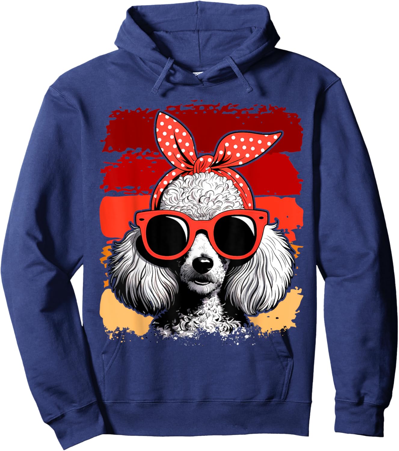 Poodle Dog Mom Bandana Sunglasses Mother's Day Hoodie - Hoodie | Navy