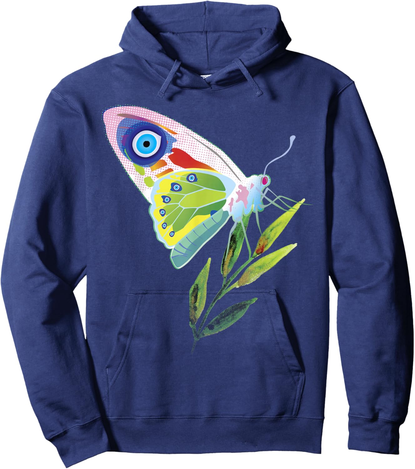 Greek Butterfly Evil Eye Shirt Hoodie - Hoodie | Navy