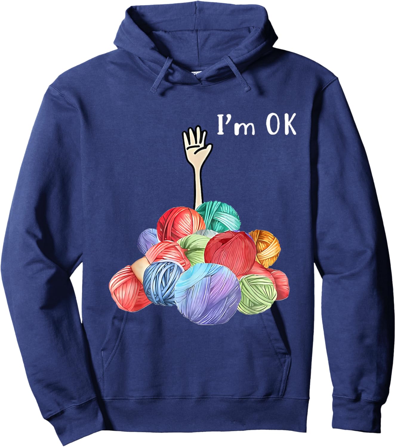I'm ok Yarn Hoodie - Hoodie | Navy