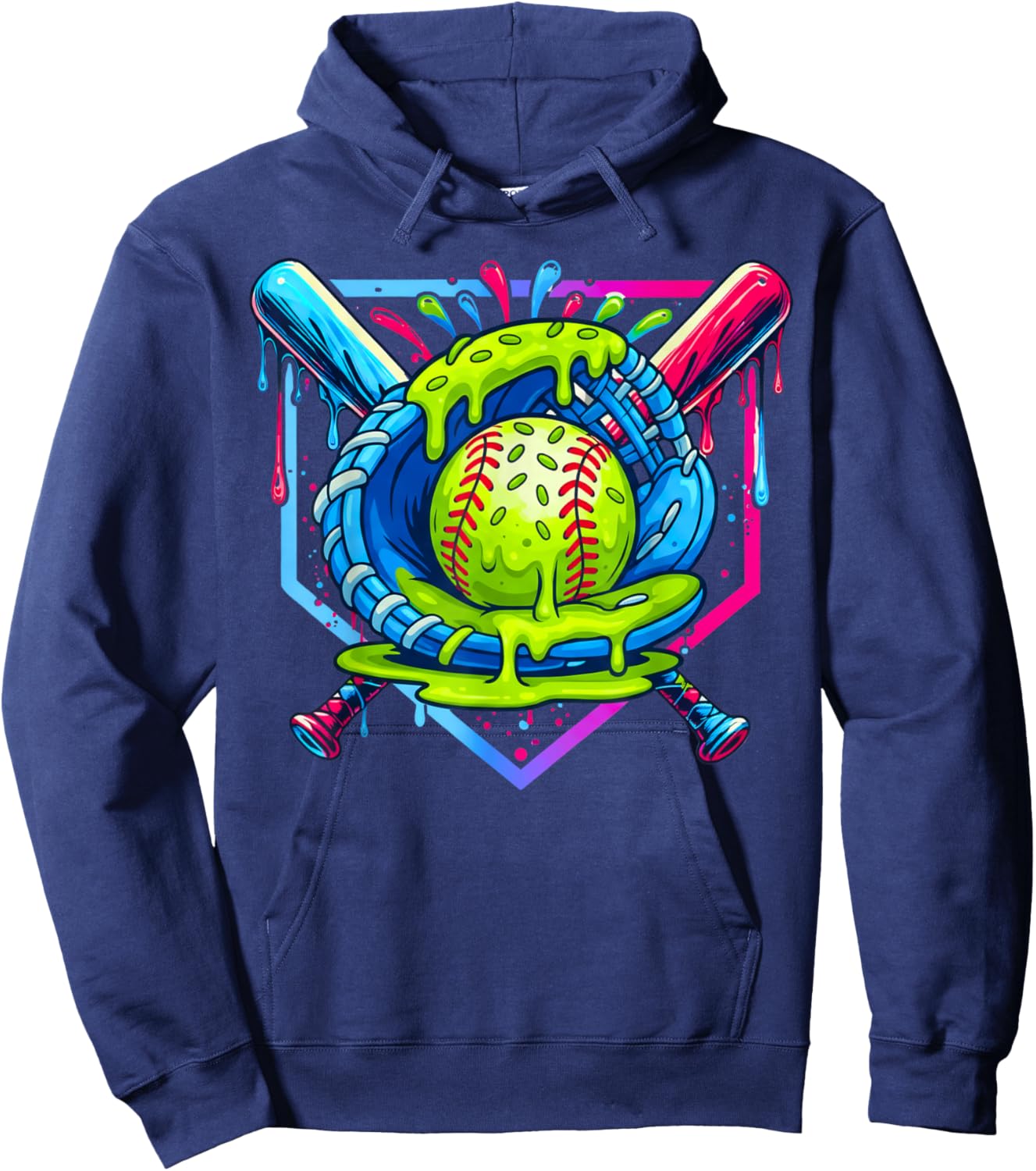 Baseball Respect The Drip Boys Baseball Hoodie - Hoodie | Navy