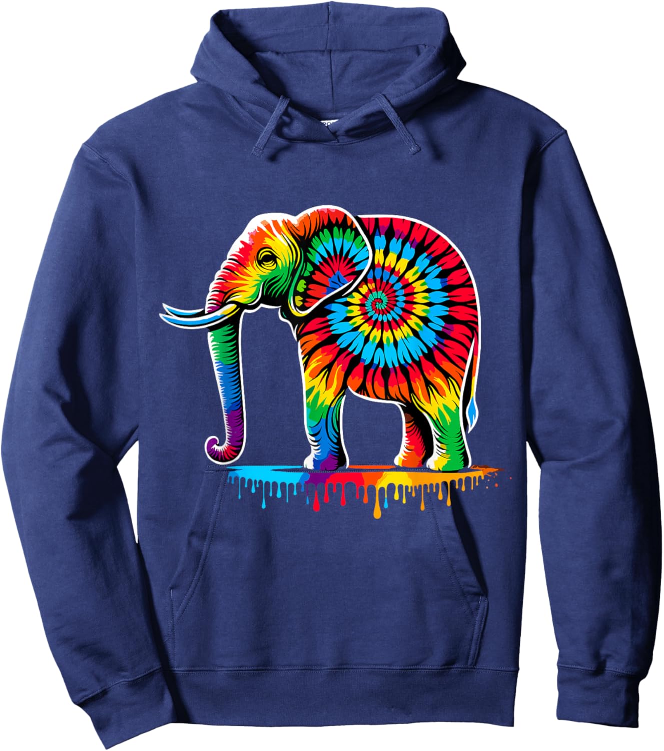 Tie-Dye Elephant Hoodie - Hoodie | Navy