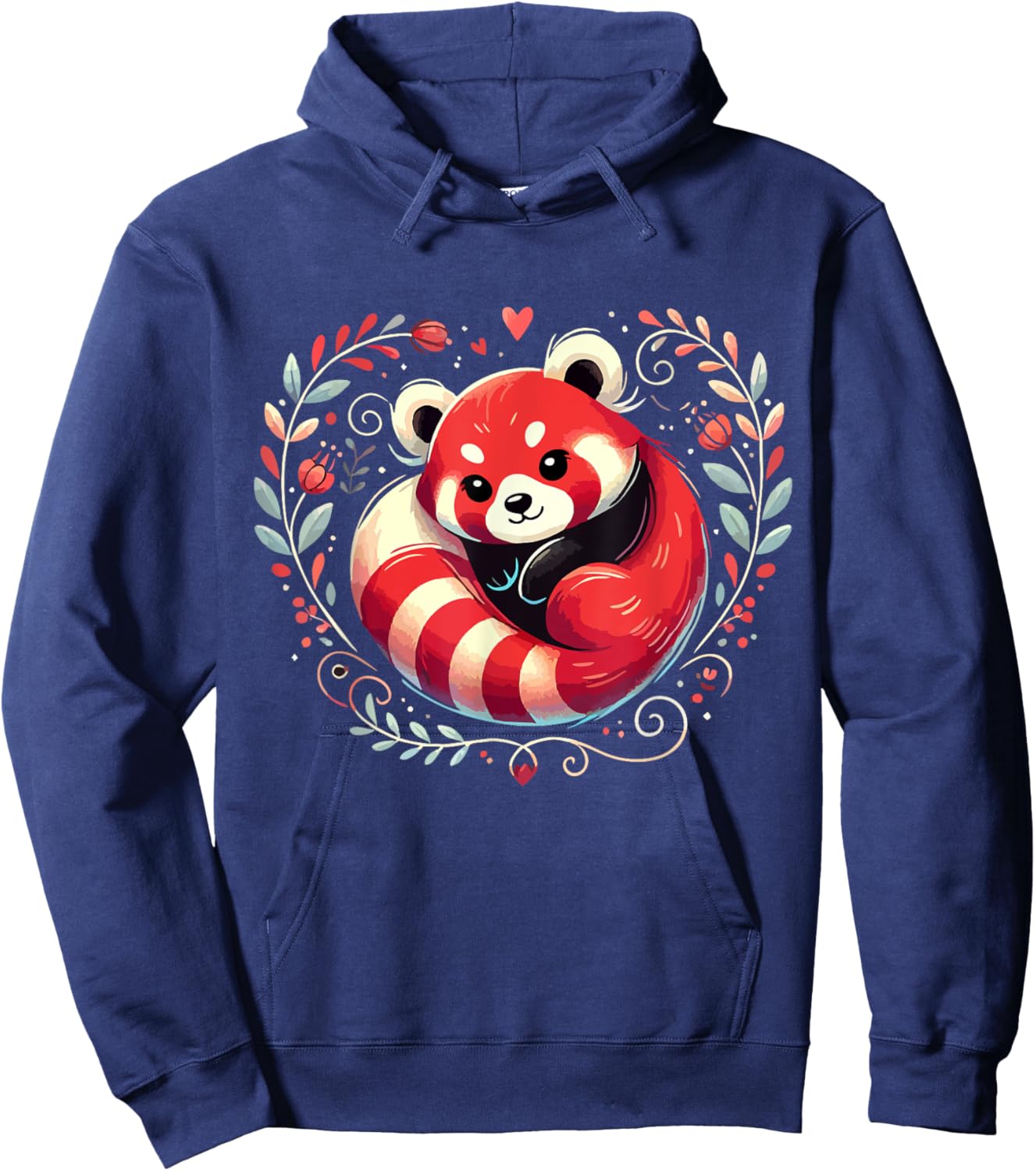 Red Panda Heart Love Design Hoodie - Hoodie | Navy