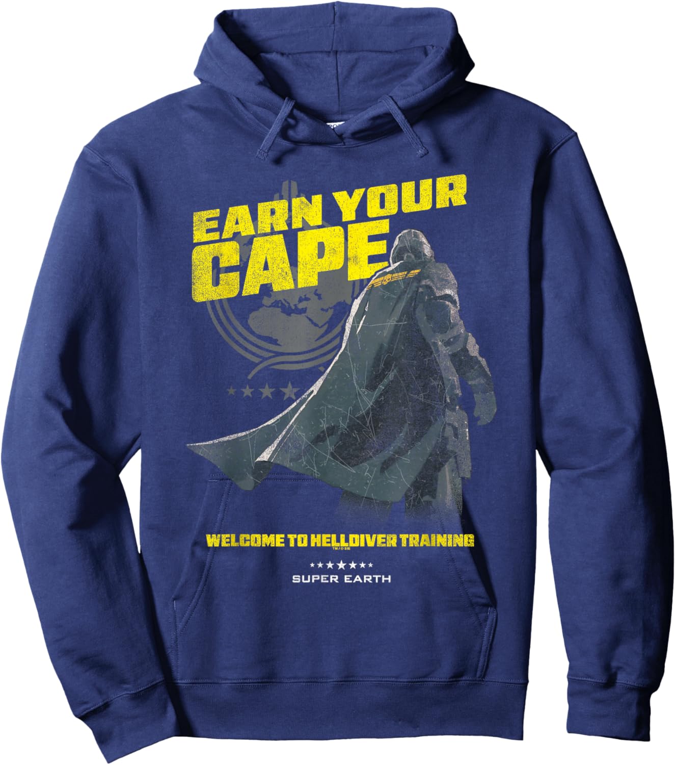 Helldivers 2 Win Your Cape Training Video Game Hoodie - Hoodie | Navy