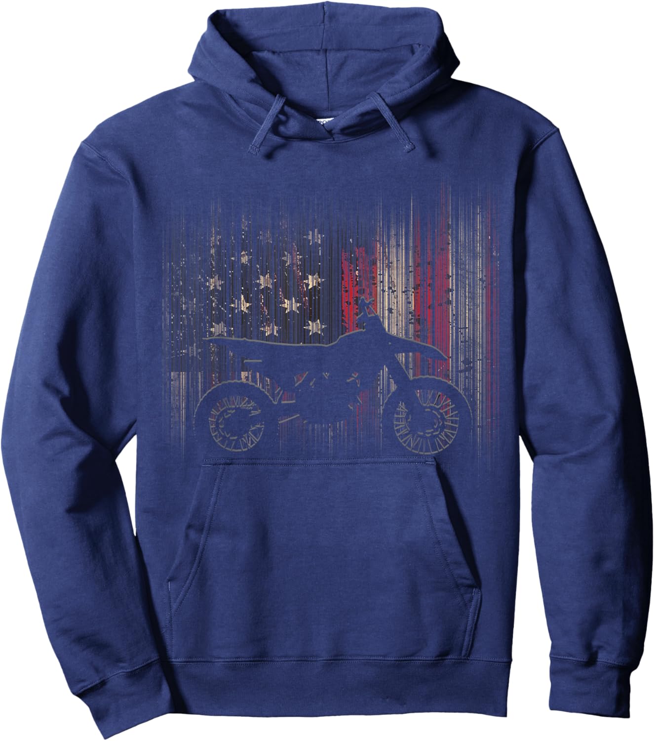 BASBO American Flag Dirt Bike Motocross Hoodie - Hoodie | Navy