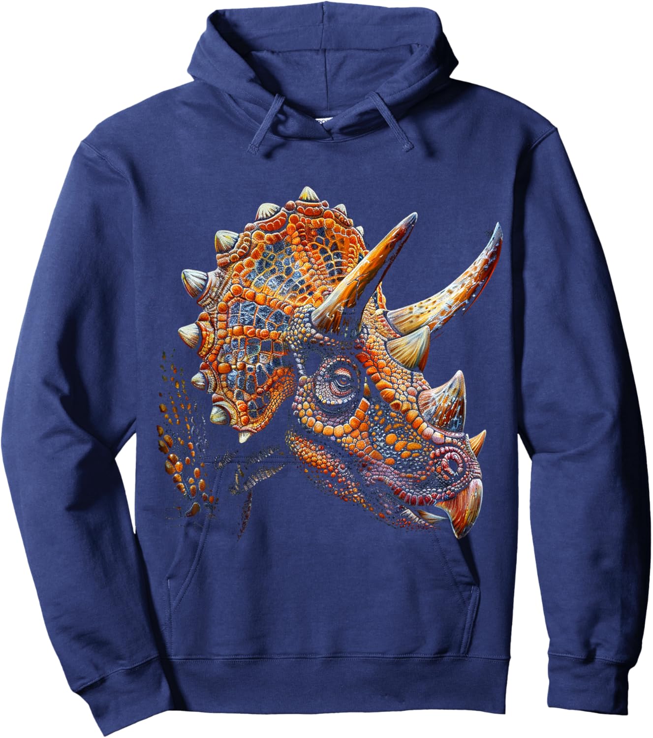 Triceratops Dinosaur Graphic Art Triceratops Hoodie - Hoodie | Navy
