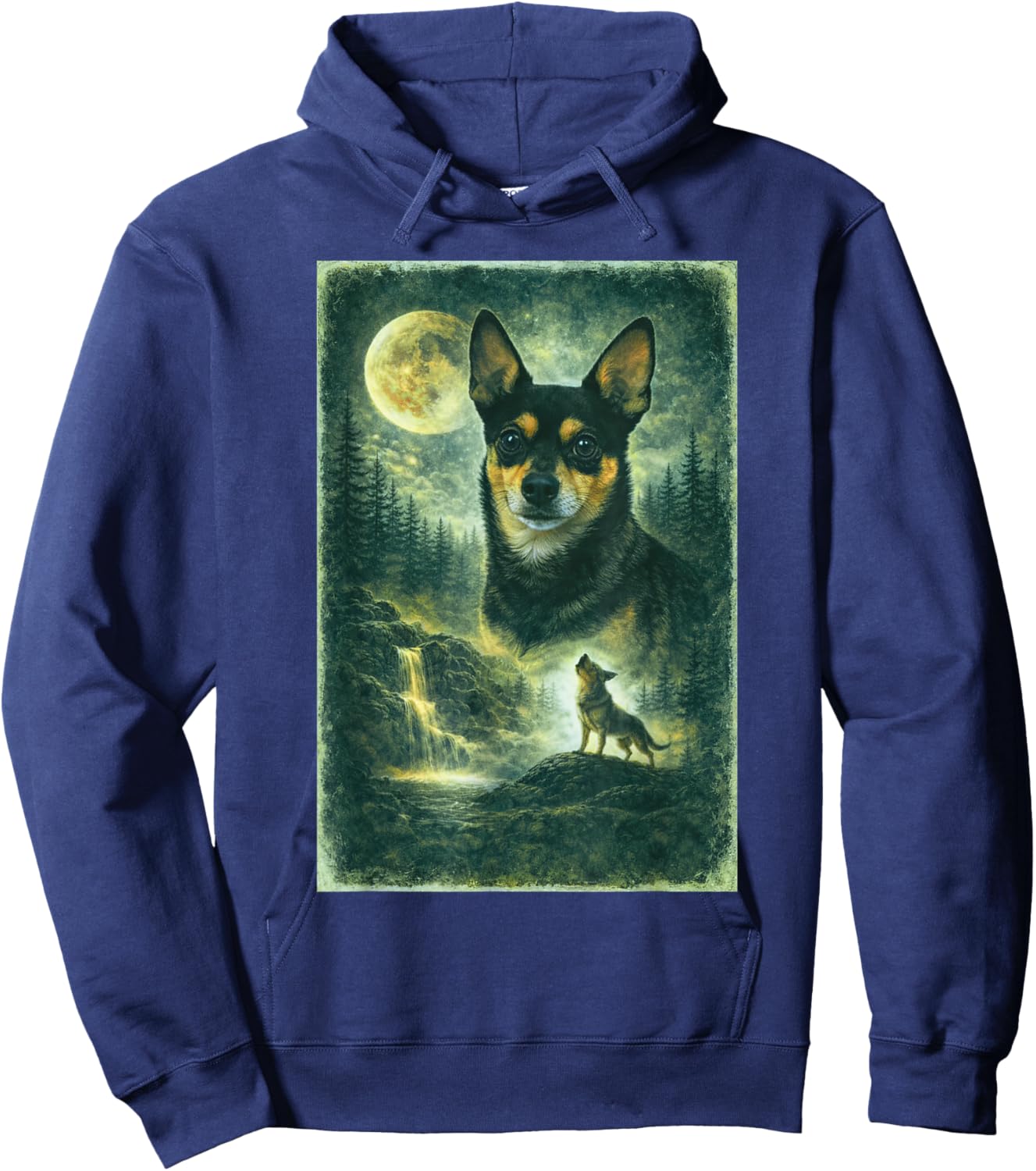 Cute Nugget At Waterfall Hoodie - Hoodie | Navy