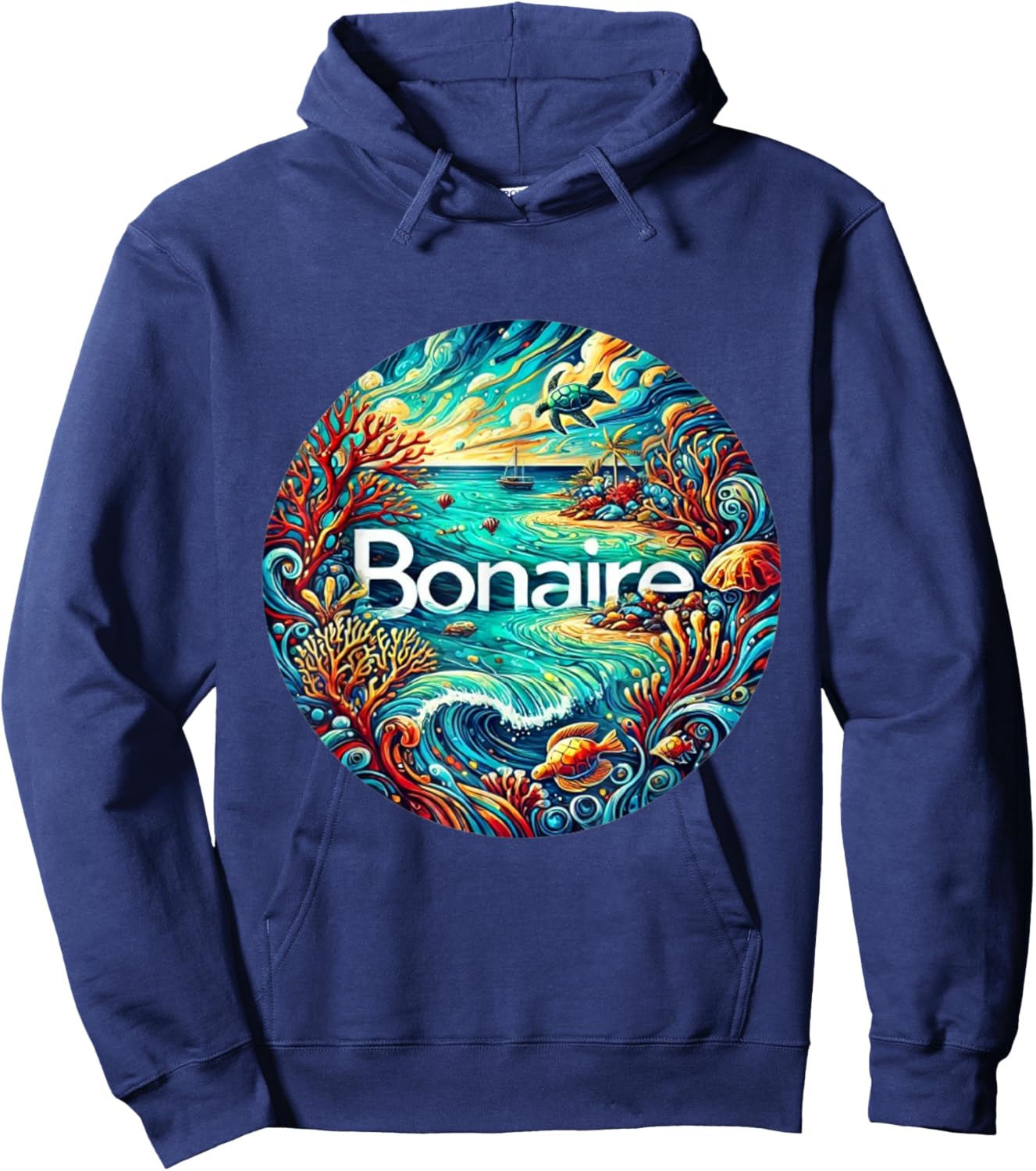 Bonaire ABC Dutch Islands artistic Hoodie - Hoodie | Navy