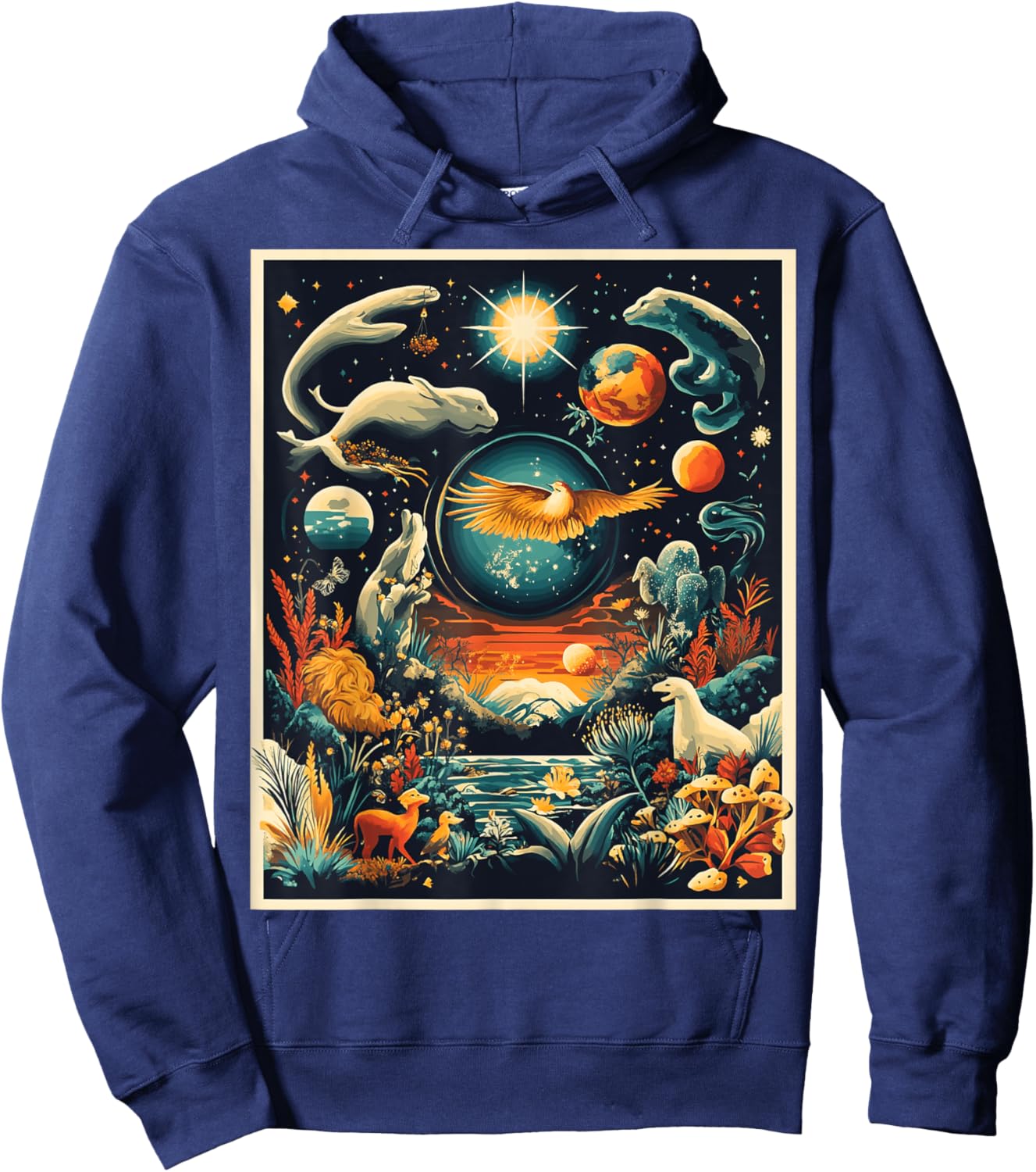 Whimsical Fantasy Nature Scene Art Hoodie - Hoodie | Navy