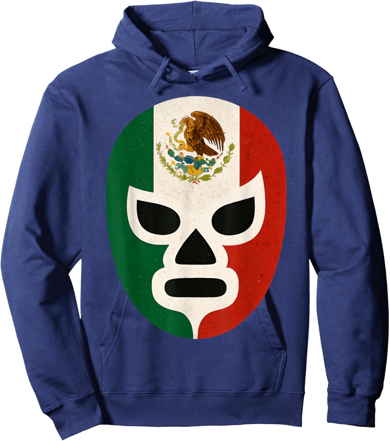 Mexican Wrestling Mask Lucha Libre Flag Aztec Hoodie - Hoodie | Navy