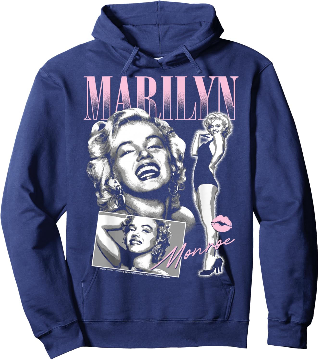 Marilyn Monroe - Retro Portrait Collage Design Hoodie - Hoodie | Navy