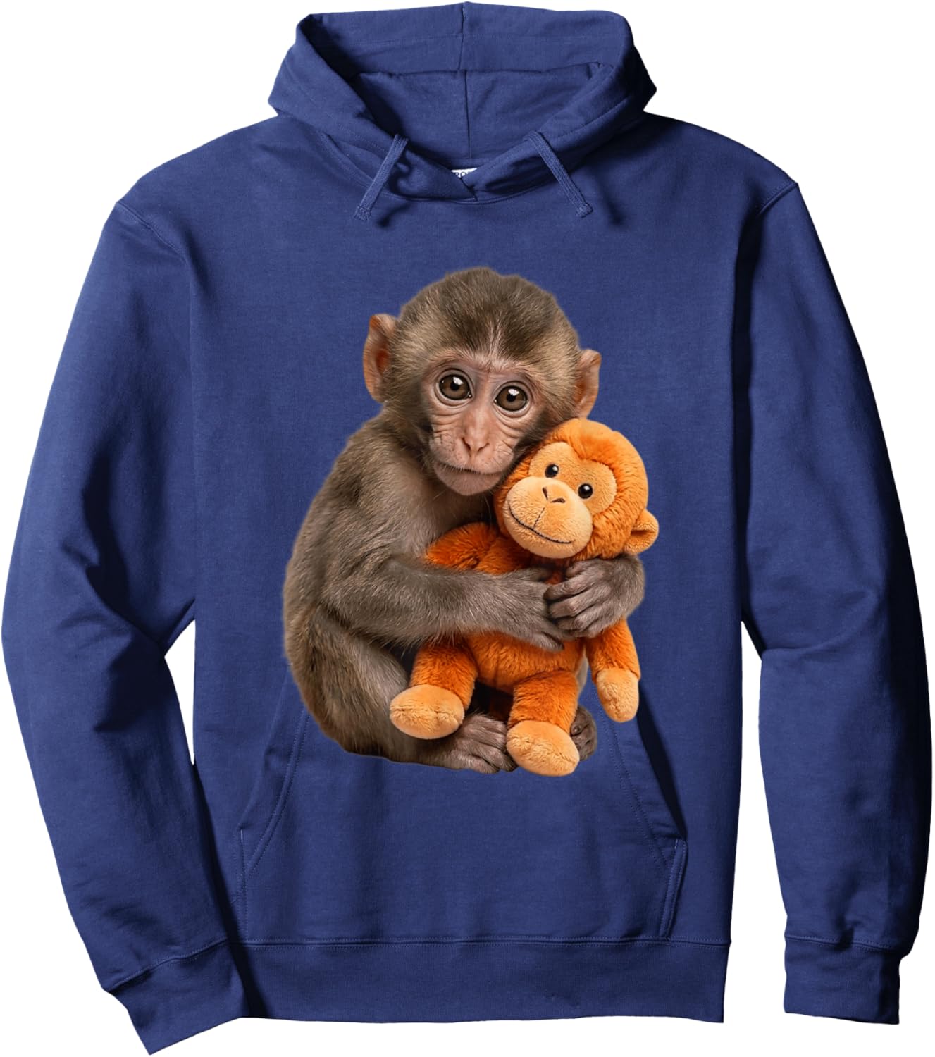 Adorable Cute Baby Monkey Punch Men Women Kids Hoodie - Hoodie | Navy