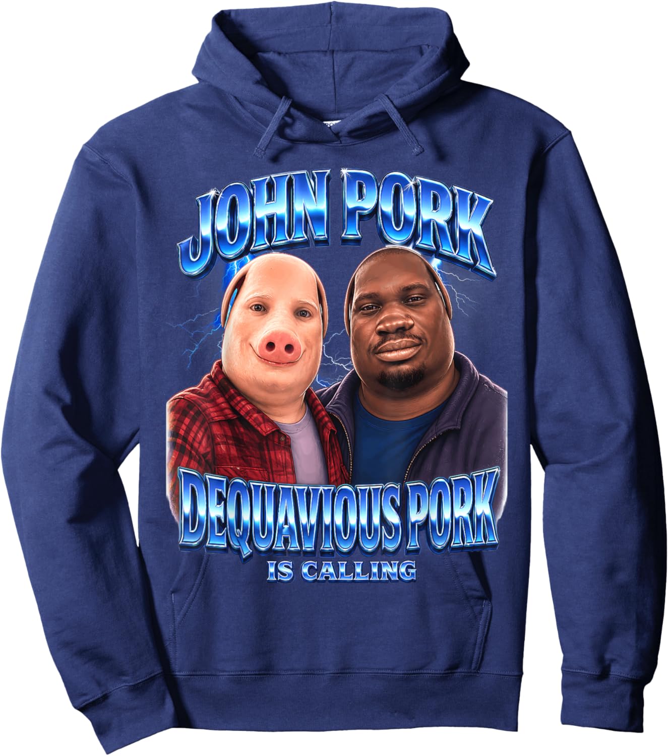 John Pork Dequavious Pork is Calling Meme Hoodie - Hoodie | Navy