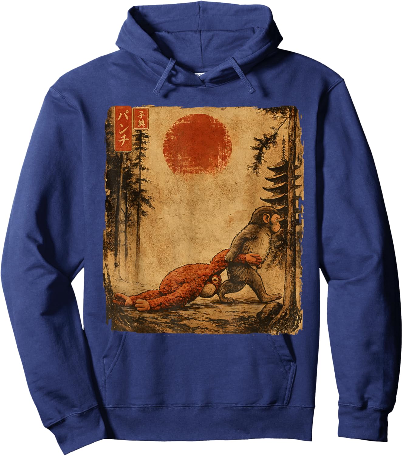 Macaque Ukiyo-e Art Hoodie - Hoodie | Navy