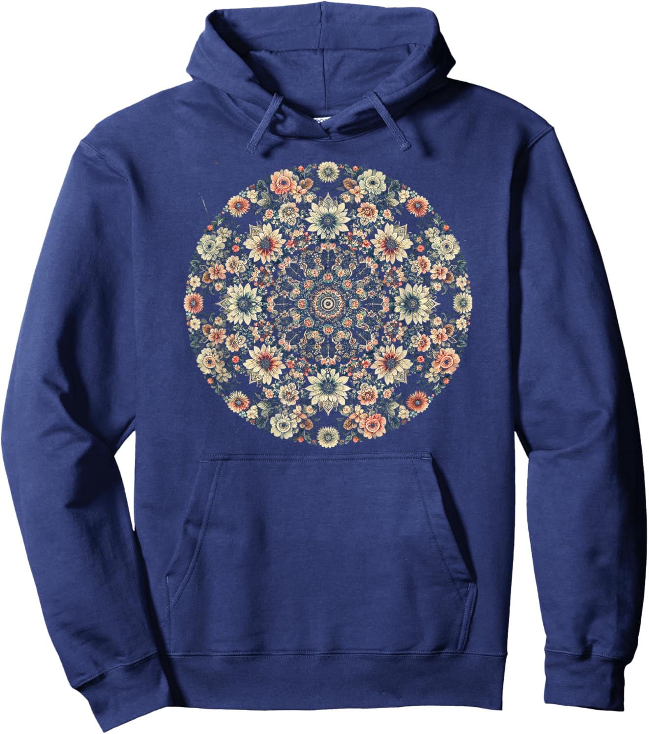 Floral Kaleidoscope Hoodie - Hoodie | Navy